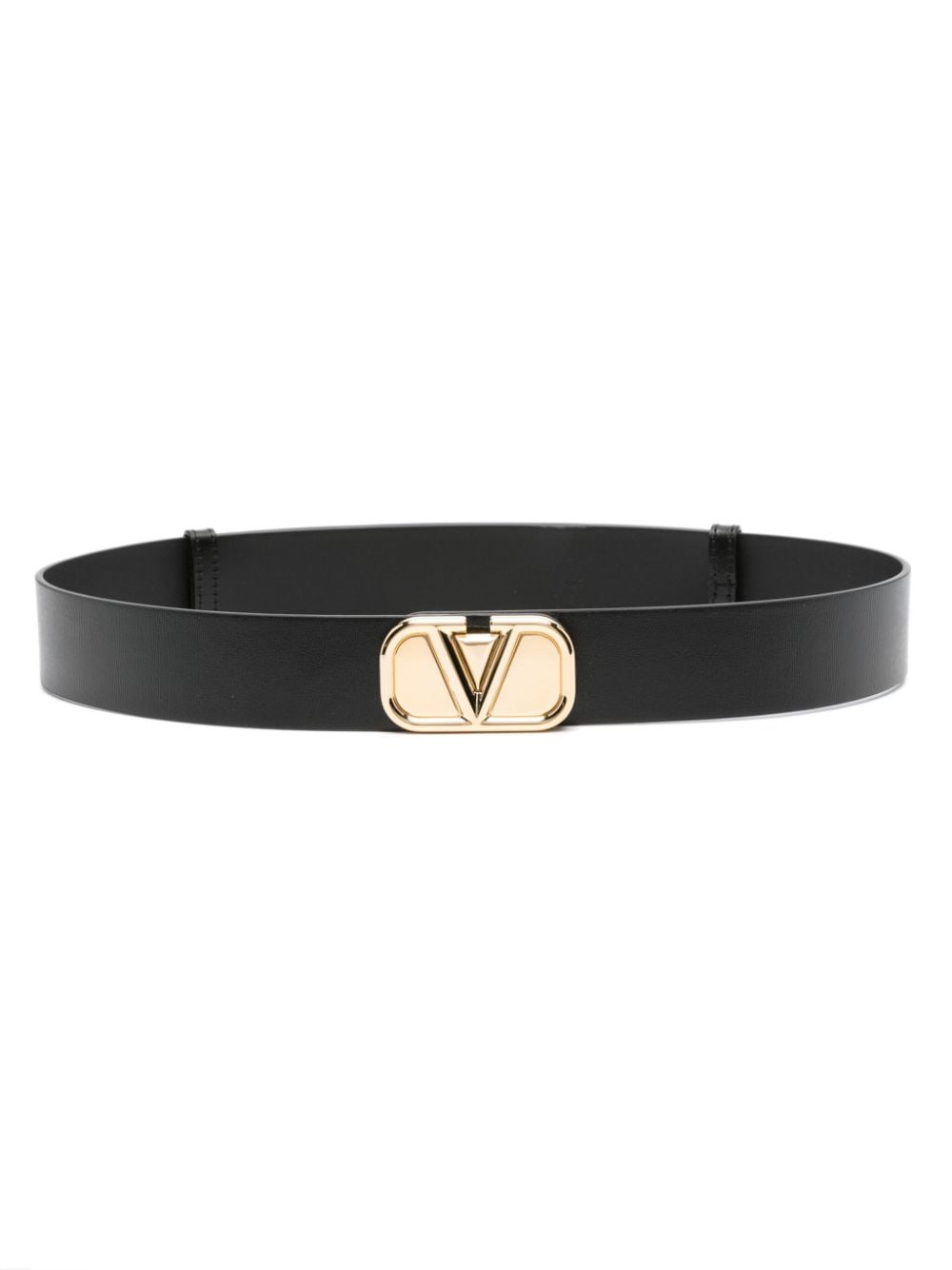 Valentino Garavani VLogo Signature leather belt - Black von Valentino Garavani