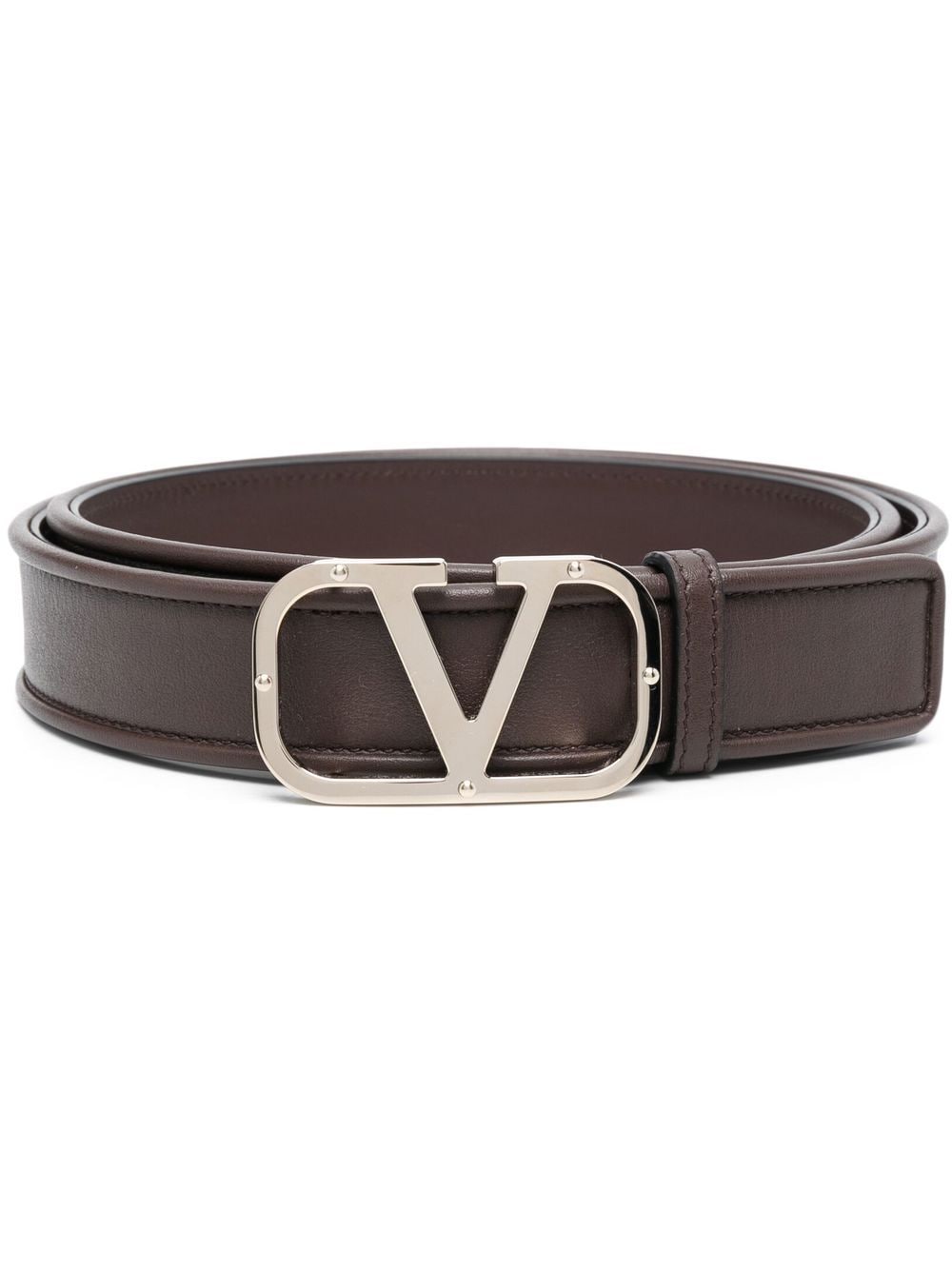 Valentino Garavani VLogo Signature leather belt - Brown von Valentino Garavani