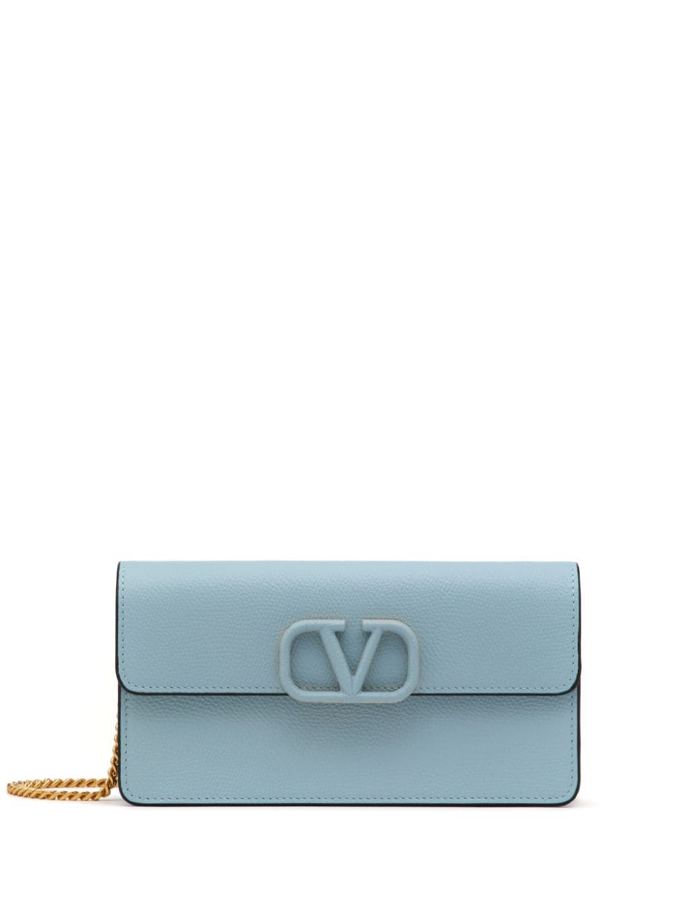 Valentino Garavani VLogo Signature leather wallet-on-chain - Blue von Valentino Garavani