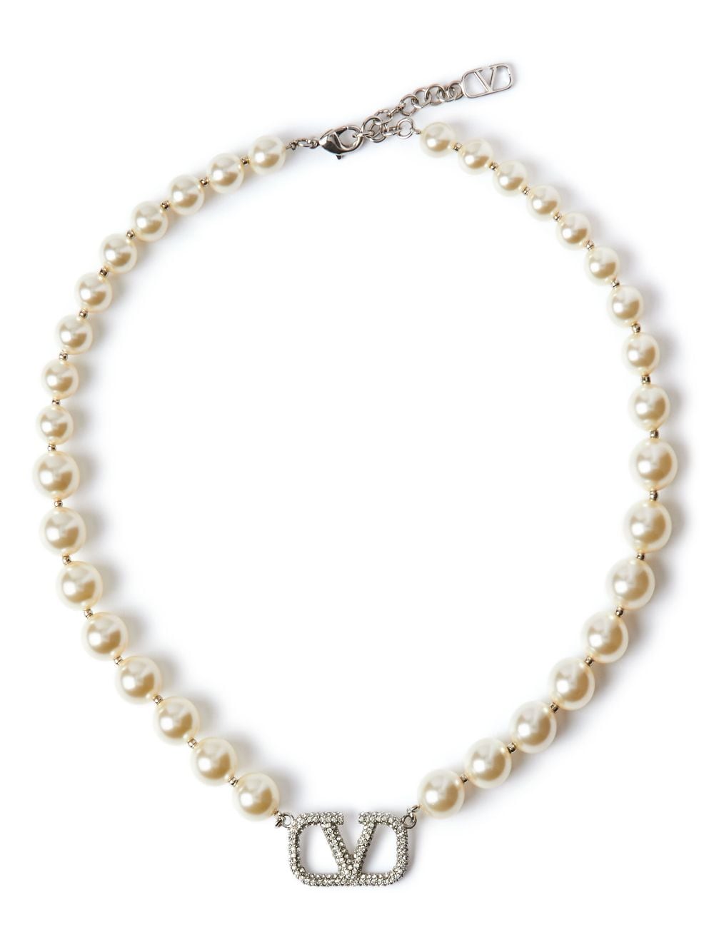 Valentino Garavani VLogo Signature pearl necklace - White von Valentino Garavani