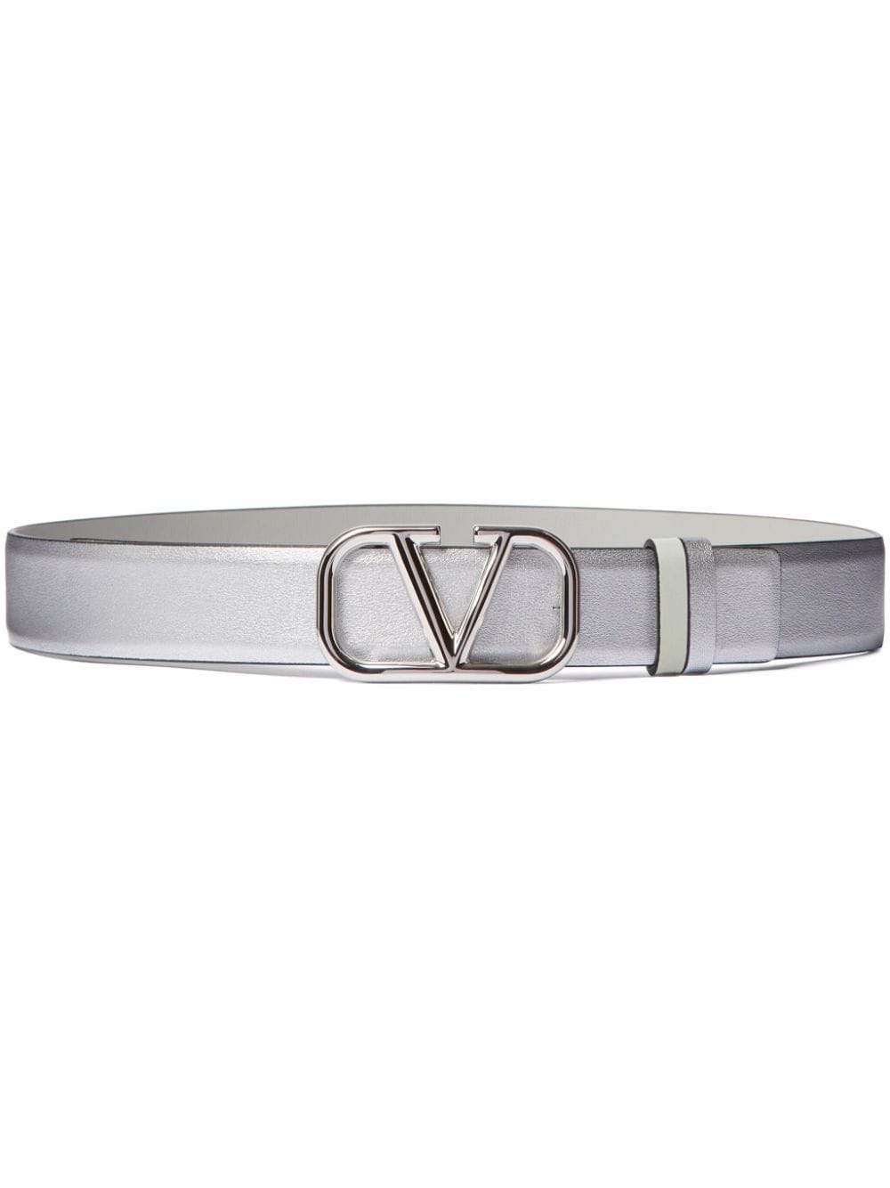 Valentino Garavani VLogo Signature 30mm reversible belt - Silver von Valentino Garavani