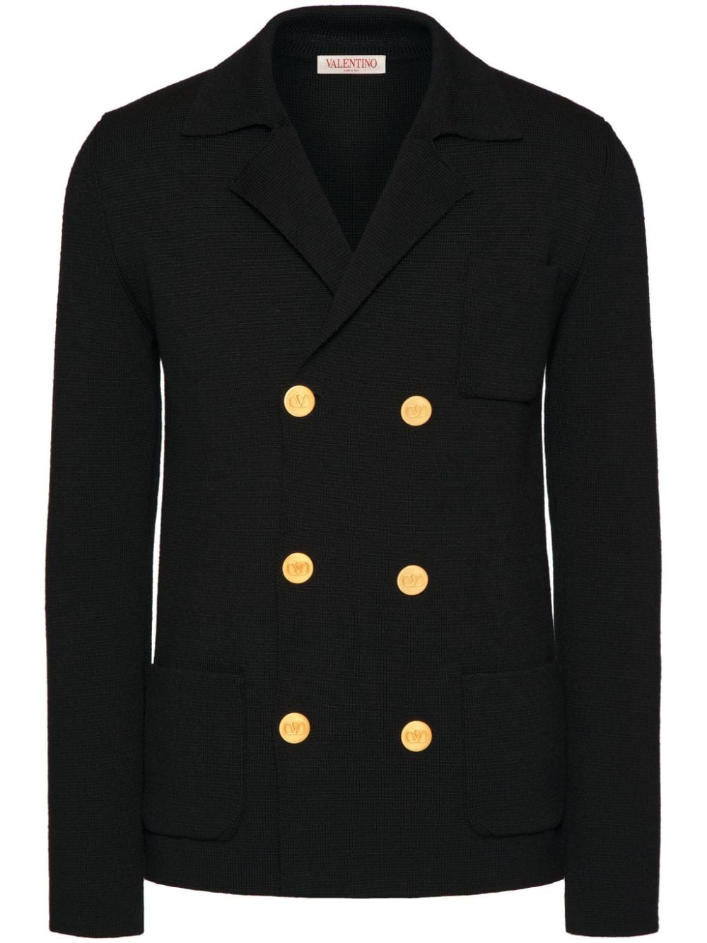 Valentino Garavani VLogo-button wool cardigan - Black von Valentino Garavani