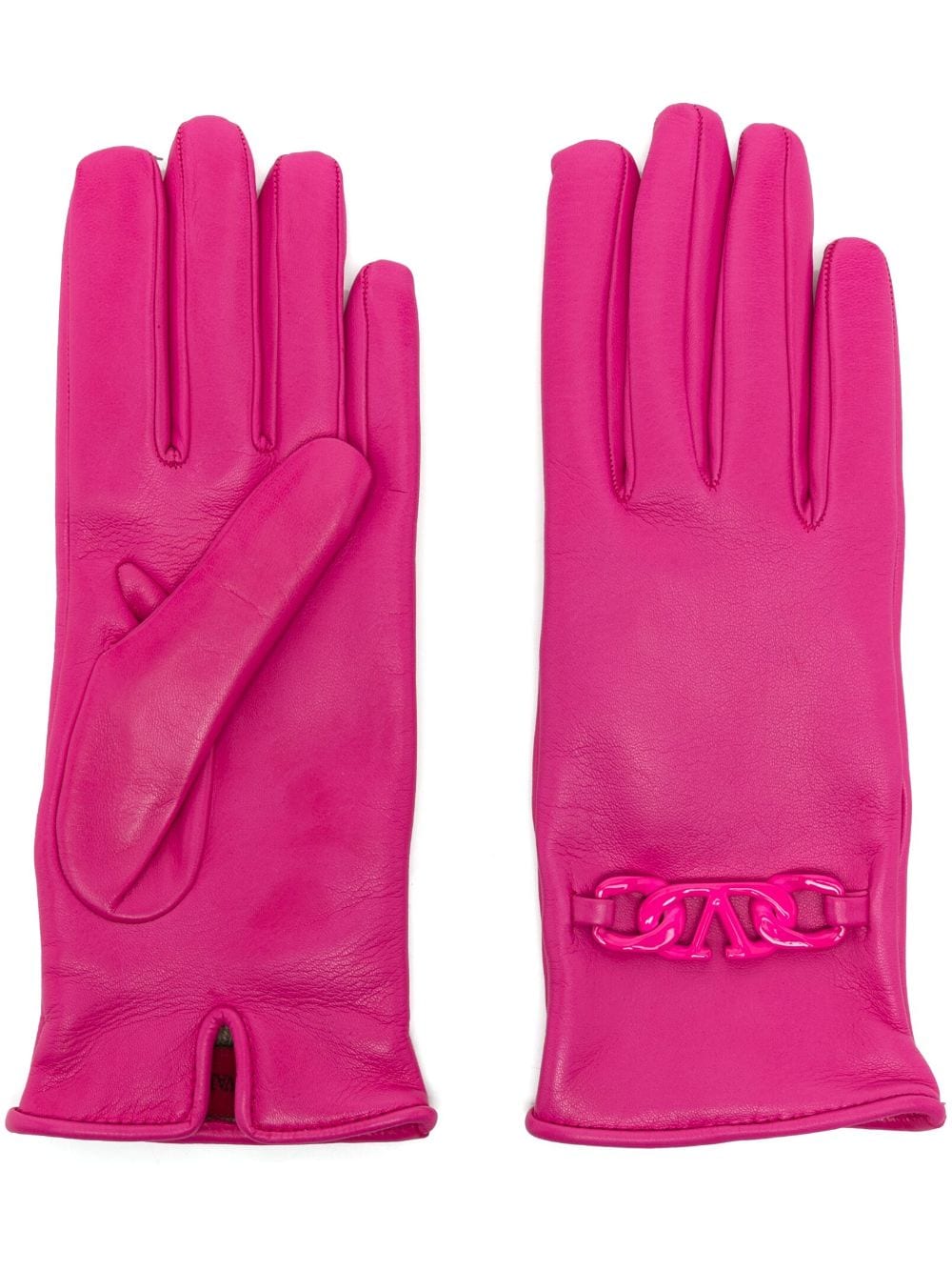 Valentino Garavani VLogo chain-embellished gloves - Pink von Valentino Garavani