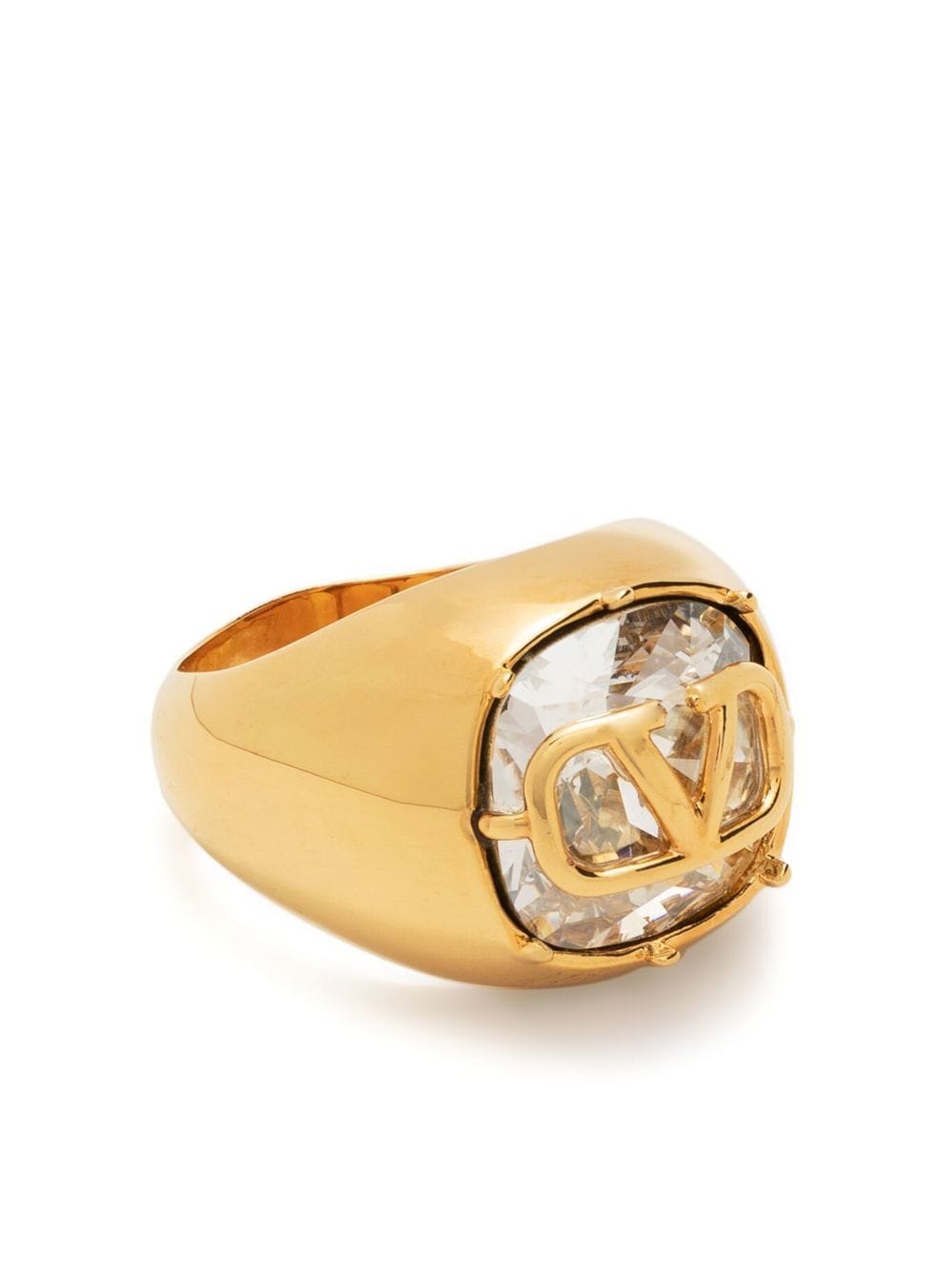 Valentino Garavani VLogo crystal ring - Gold von Valentino Garavani