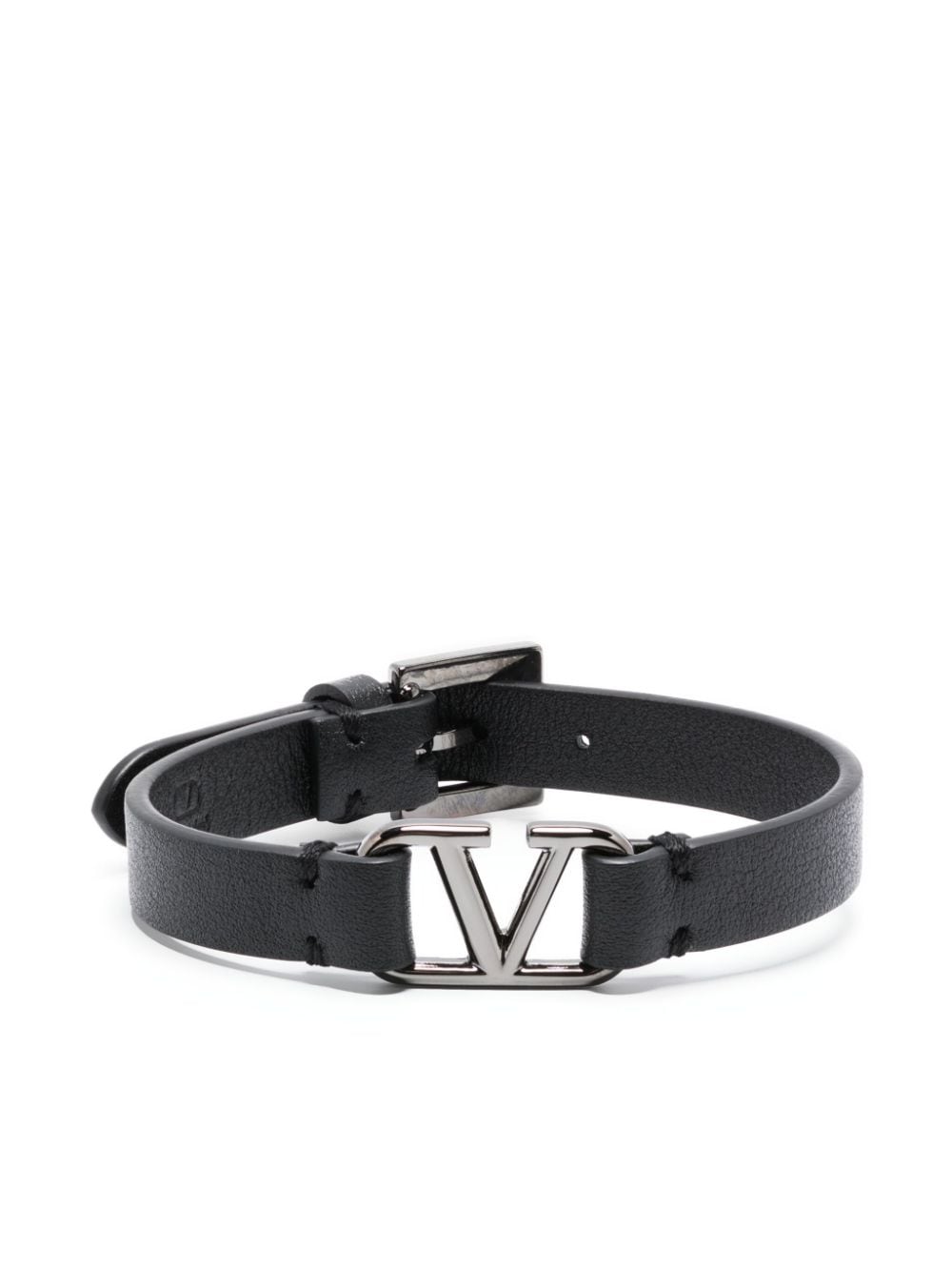 Valentino Garavani VLogo leather bracelet - Black von Valentino Garavani