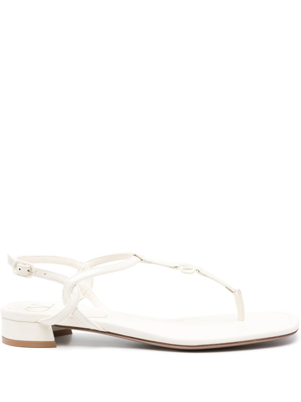 Valentino Garavani VLogo patent leather sandals - White von Valentino Garavani