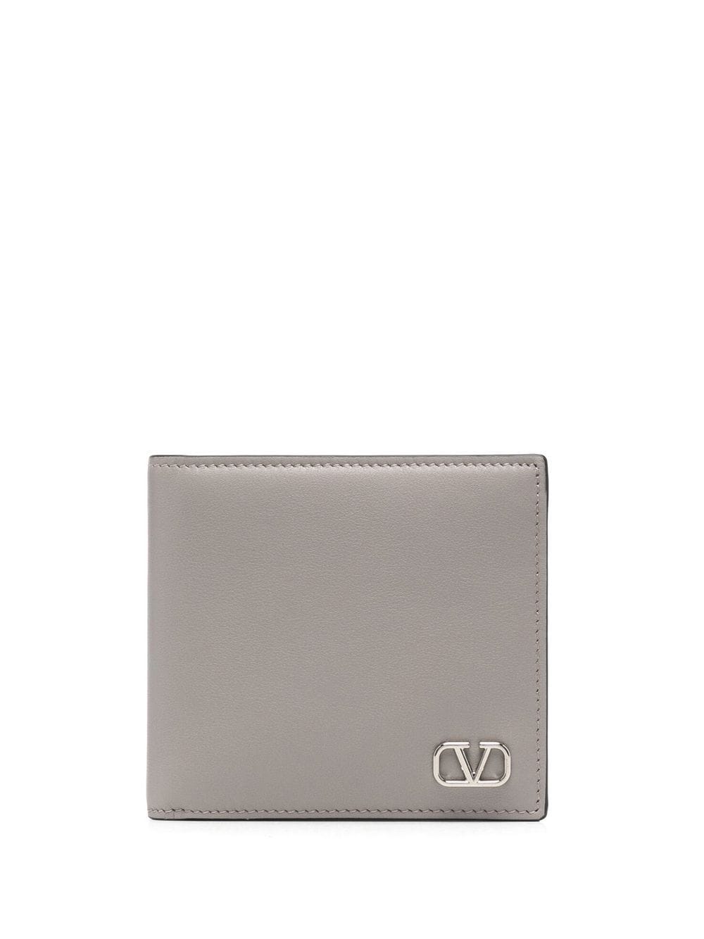 Valentino Garavani VLogo plaque bi-fold wallet - Grey von Valentino Garavani