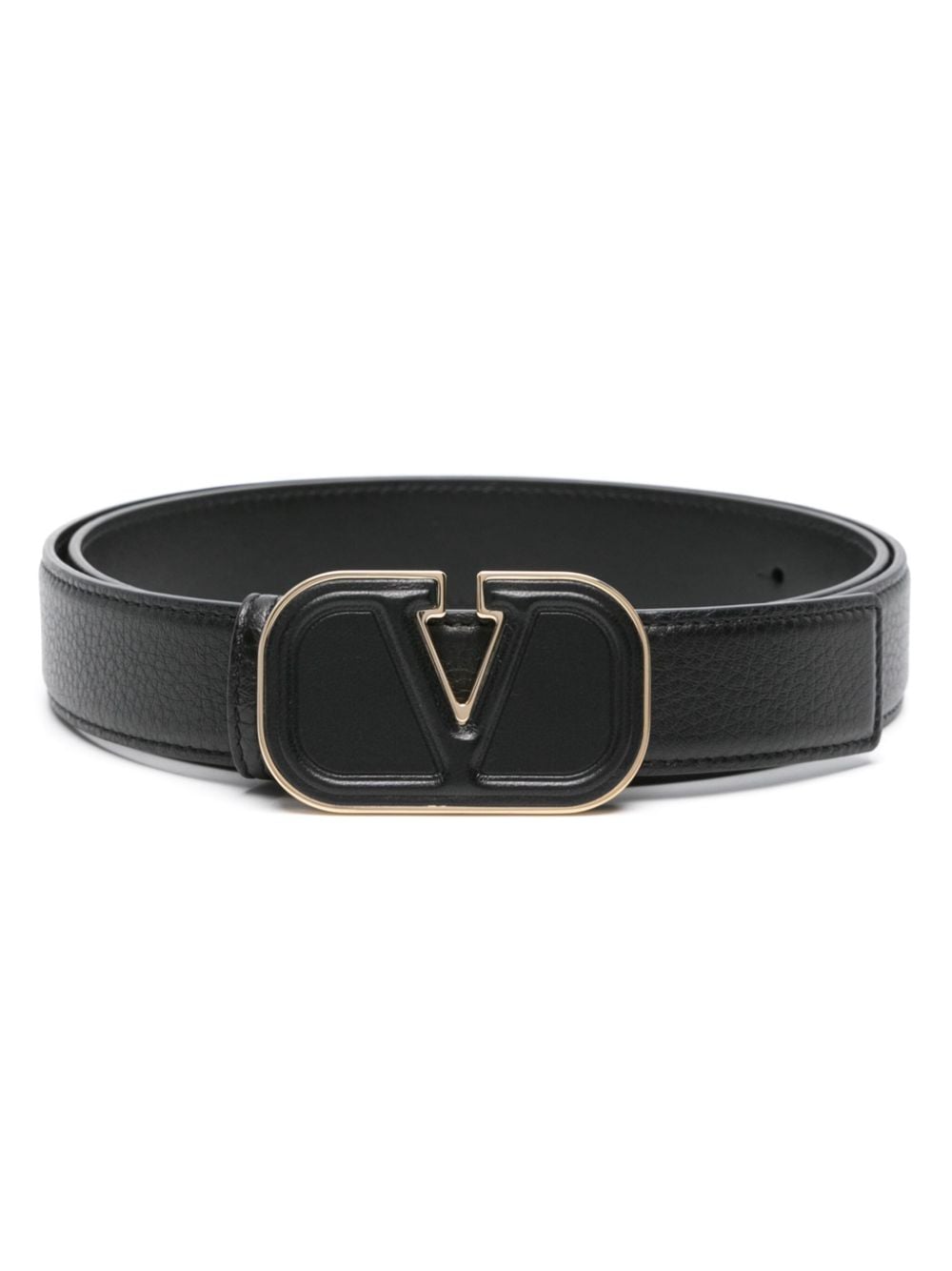 Valentino Garavani VLogo-plaque leather belt - Black von Valentino Garavani