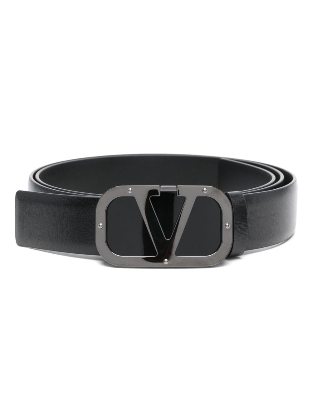 Valentino Garavani VLogo-plaque leather belt - Black von Valentino Garavani