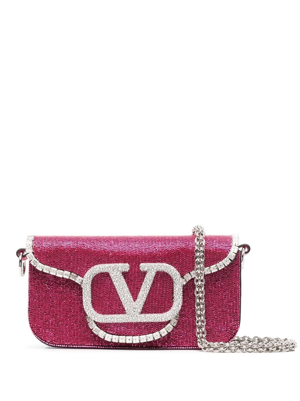Valentino Garavani VLogo sequinned clutch bag - Pink von Valentino Garavani