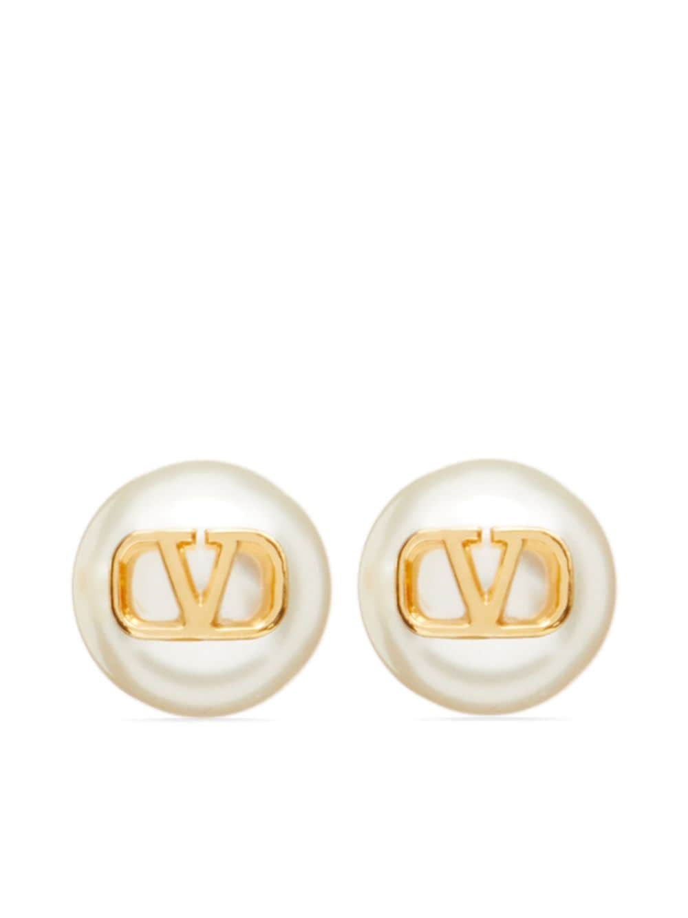 Valentino Garavani VLogo Signature pearl stud earrings - Neutrals von Valentino Garavani