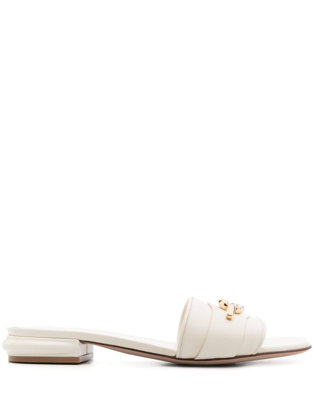 Valentino Garavani Vlogo-plaque slip-on sandals - White von Valentino Garavani