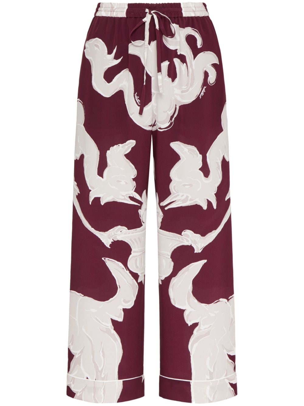 Valentino Garavani abstract-print wide-leg trousers - Red von Valentino Garavani