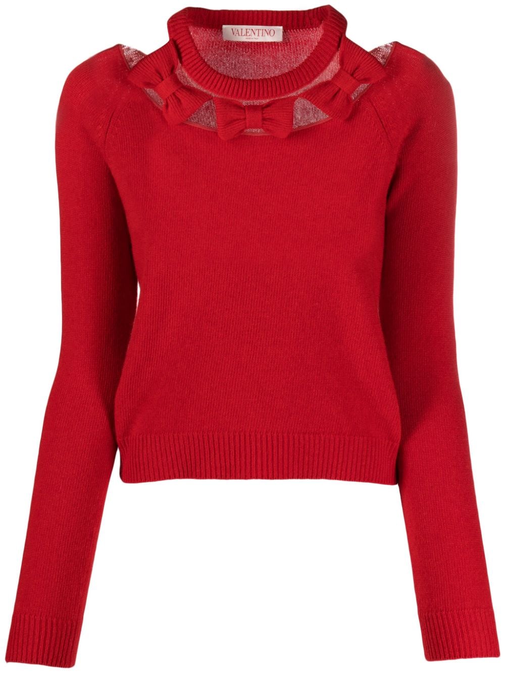 Valentino Garavani bow-embellished jumper - Red von Valentino Garavani