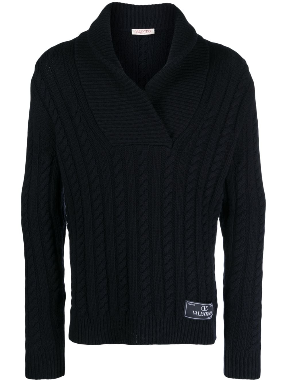 Valentino Garavani cable-knit virgin wool jumper - Blue von Valentino Garavani