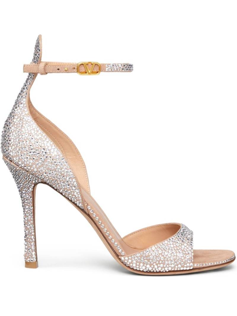 Valentino Garavani Tan-Go 100mm crystal-embellished sandals - Silver von Valentino Garavani