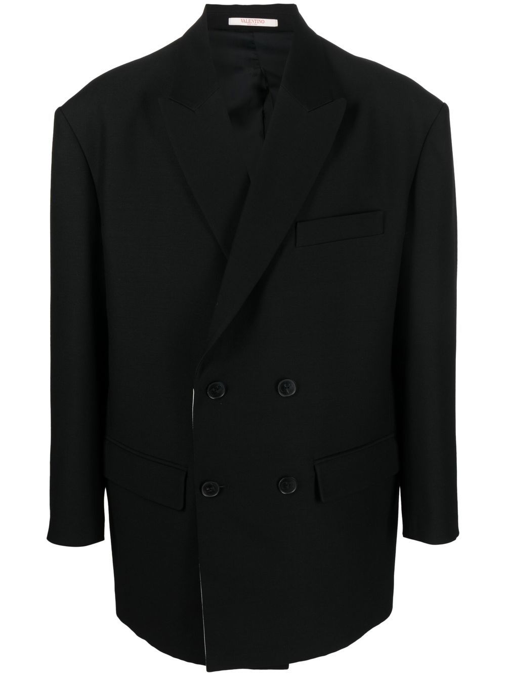 Valentino Garavani double-breasted wool-blend blazer - Black von Valentino Garavani