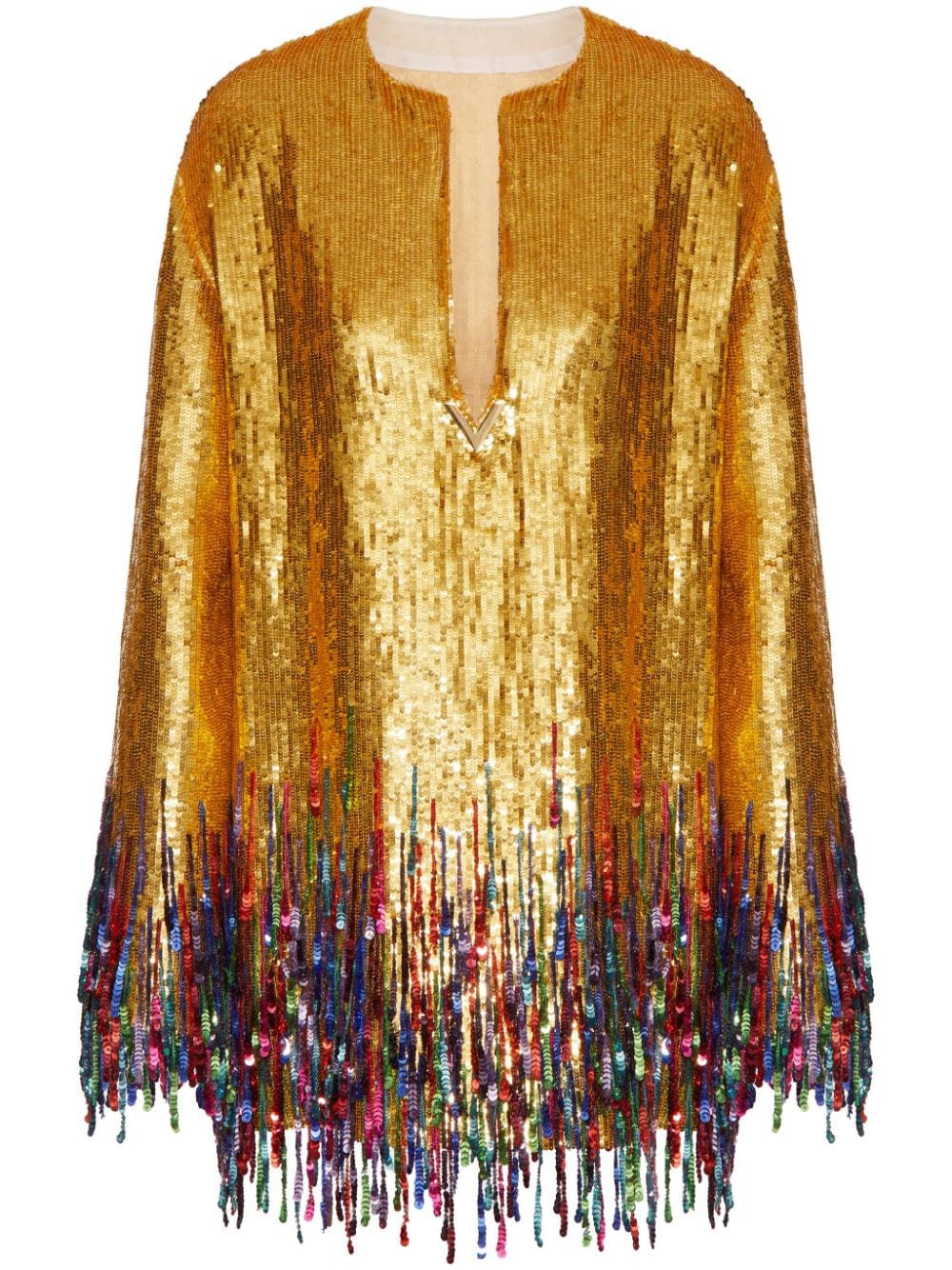 Valentino Garavani embroidered organza minidress - Gold von Valentino Garavani