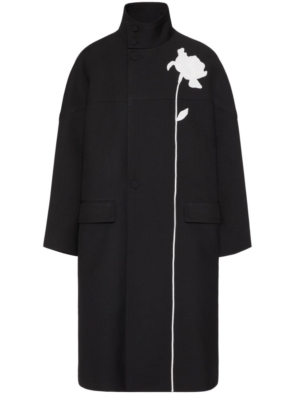 Valentino Garavani flower-appliqué high-neck jacket - Black von Valentino Garavani
