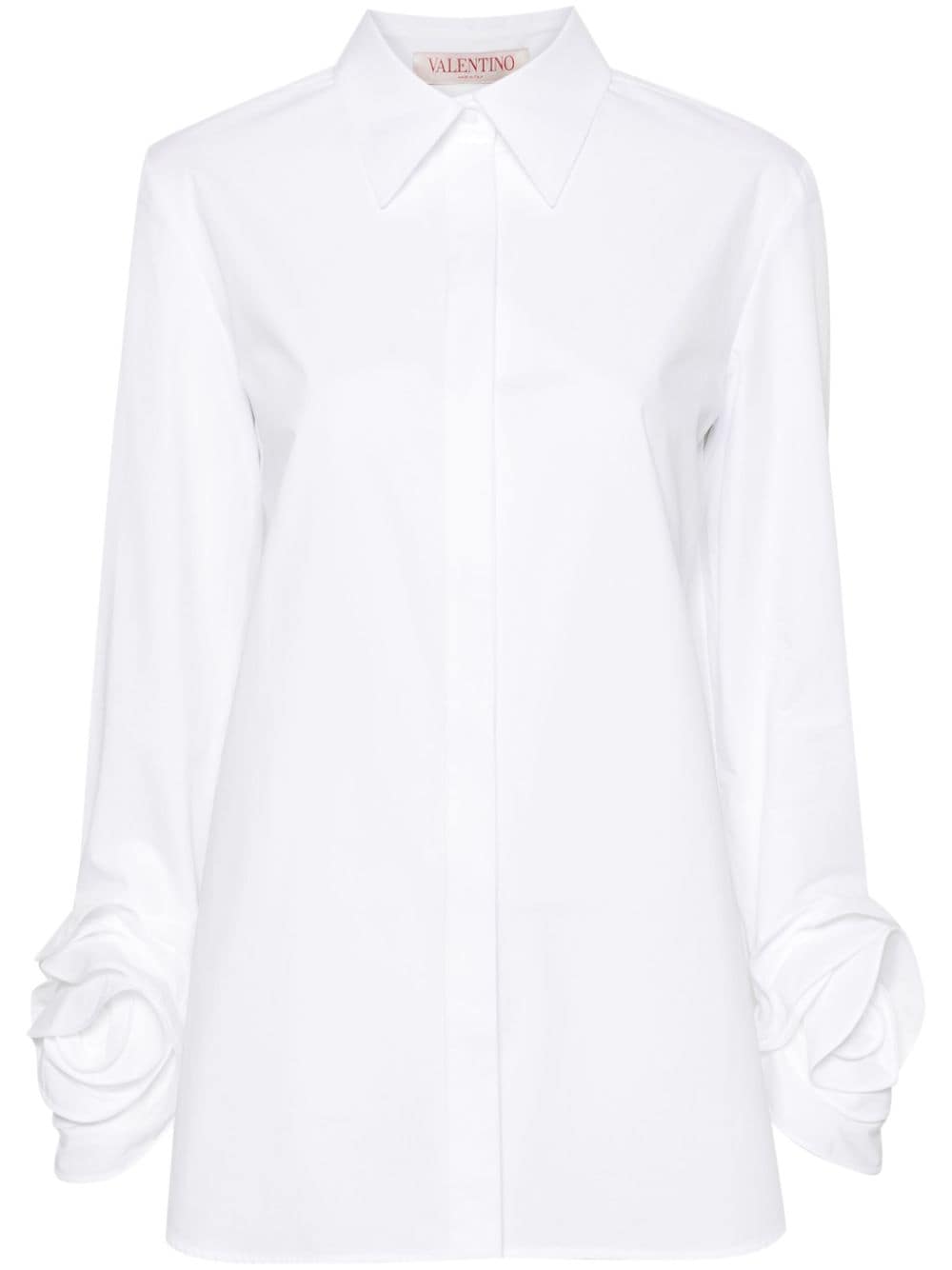 Valentino Garavani flower-embellished cotton shirt - White von Valentino Garavani