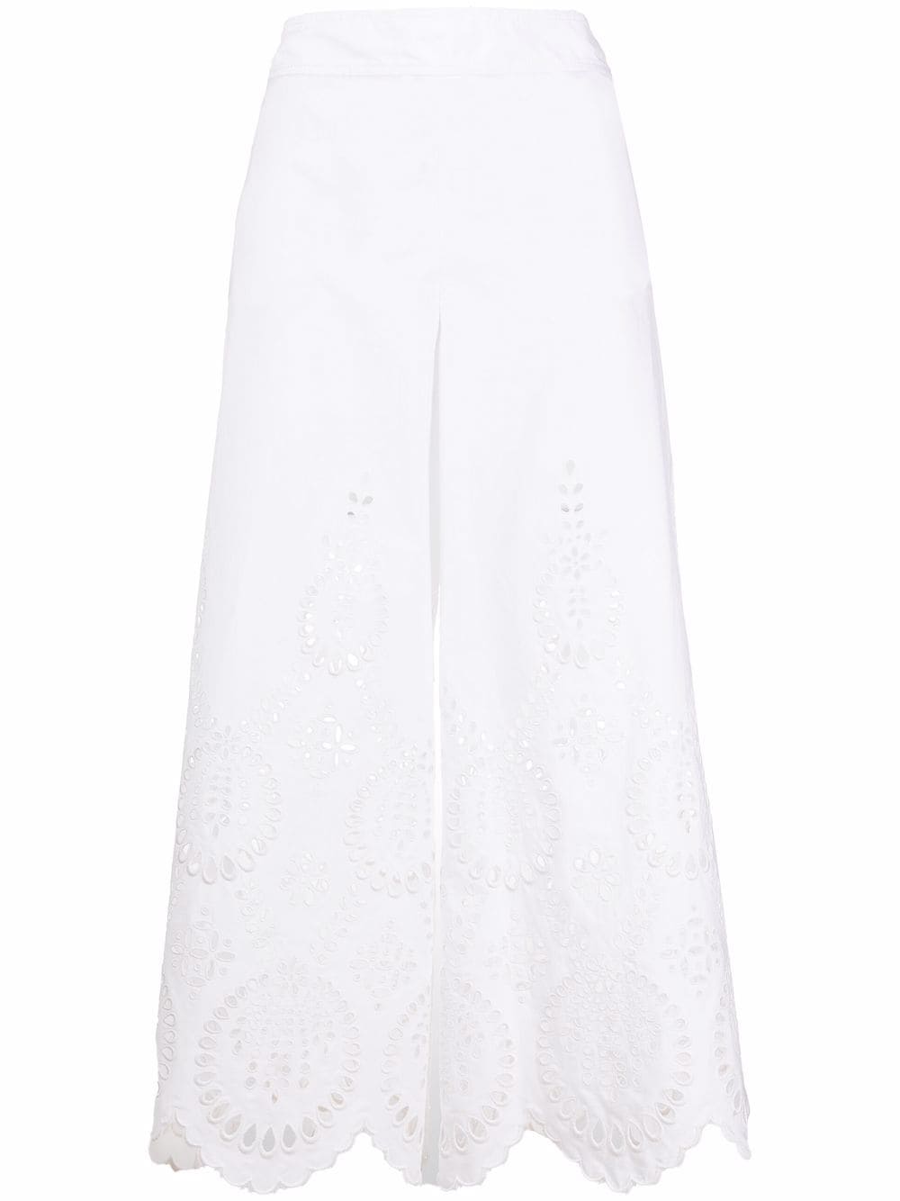 Valentino Garavani laser-cut detail cropped trousers - White von Valentino Garavani