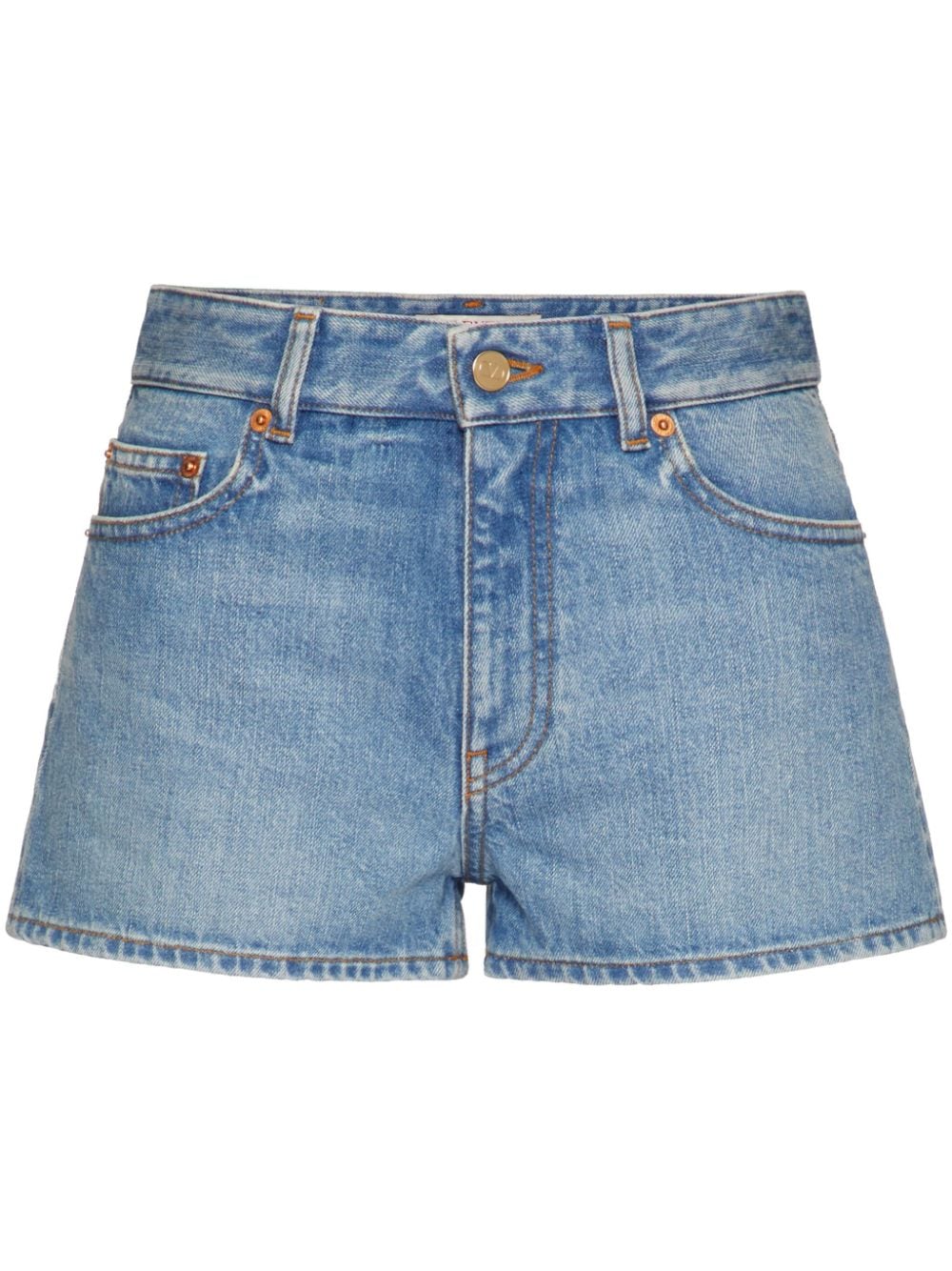 Valentino Garavani logo-appliqué denim shorts - Blue von Valentino Garavani