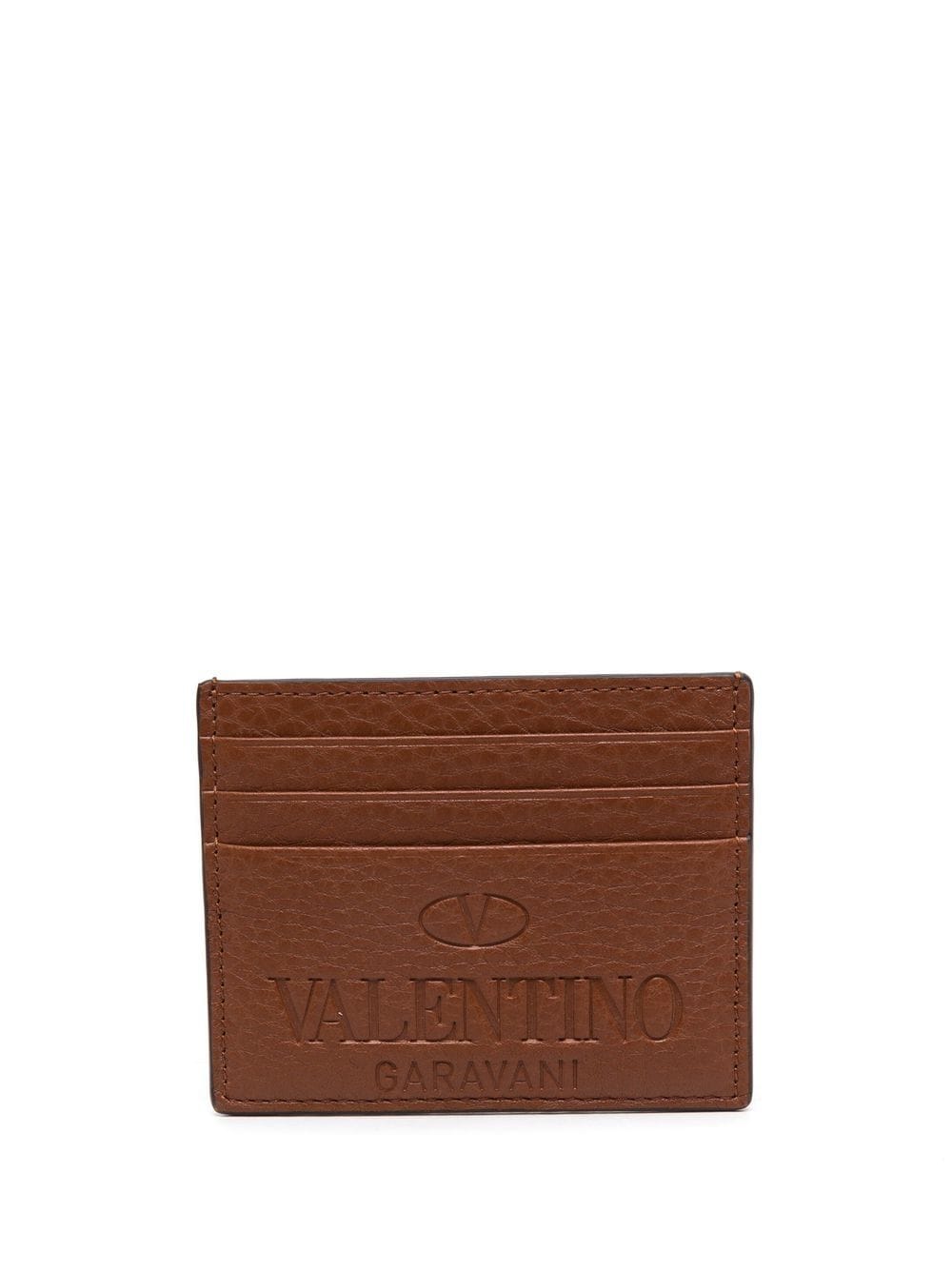 Valentino Garavani logo-debossed cardholder - Brown von Valentino Garavani