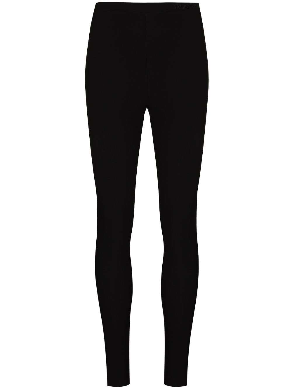 Valentino Garavani logo-embroidered high-rise leggings - Black von Valentino Garavani