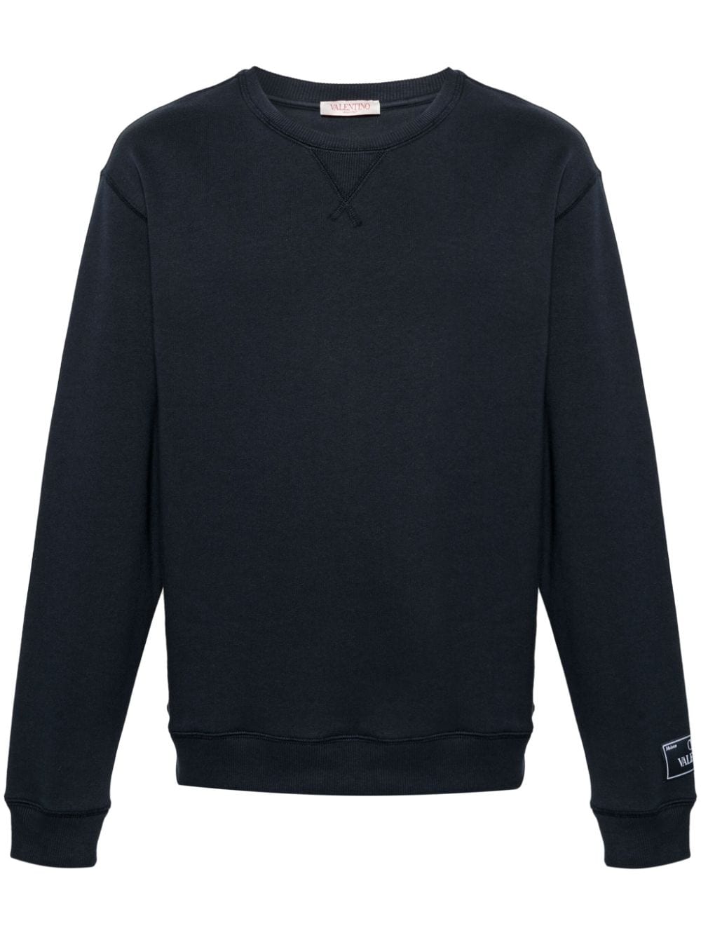 Valentino Garavani logo-patch cotton sweatshirt - Blue von Valentino Garavani