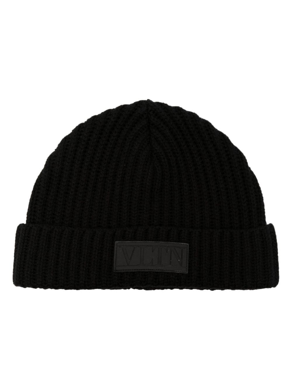 Valentino Garavani logo-patch virgin wool beanie - Black von Valentino Garavani