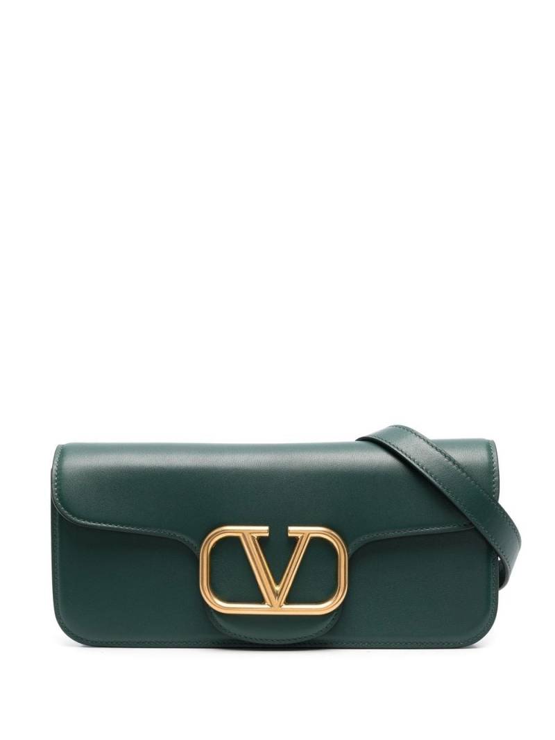 Valentino Garavani logo-plaque leather shoulder bag - Green von Valentino Garavani