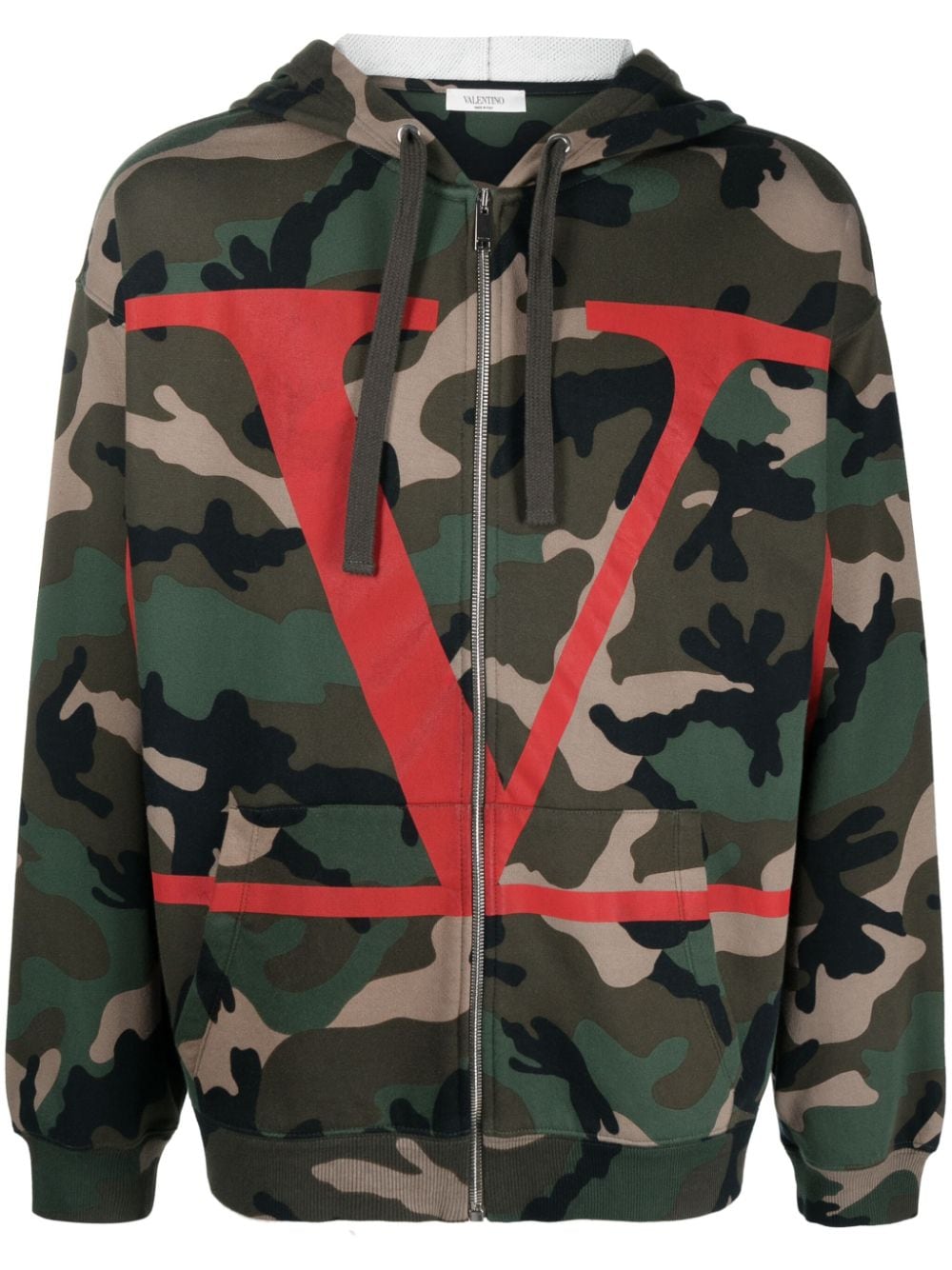 Valentino Garavani logo-print camouflage hoodie - Green von Valentino Garavani