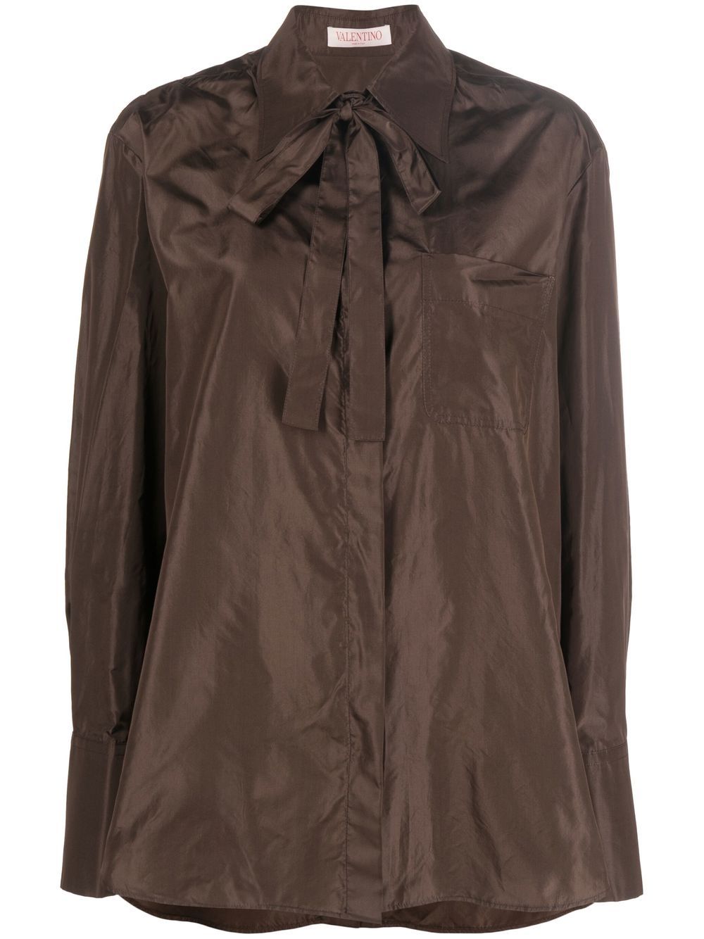 Valentino Garavani long-sleeved silk shirt - Brown von Valentino Garavani