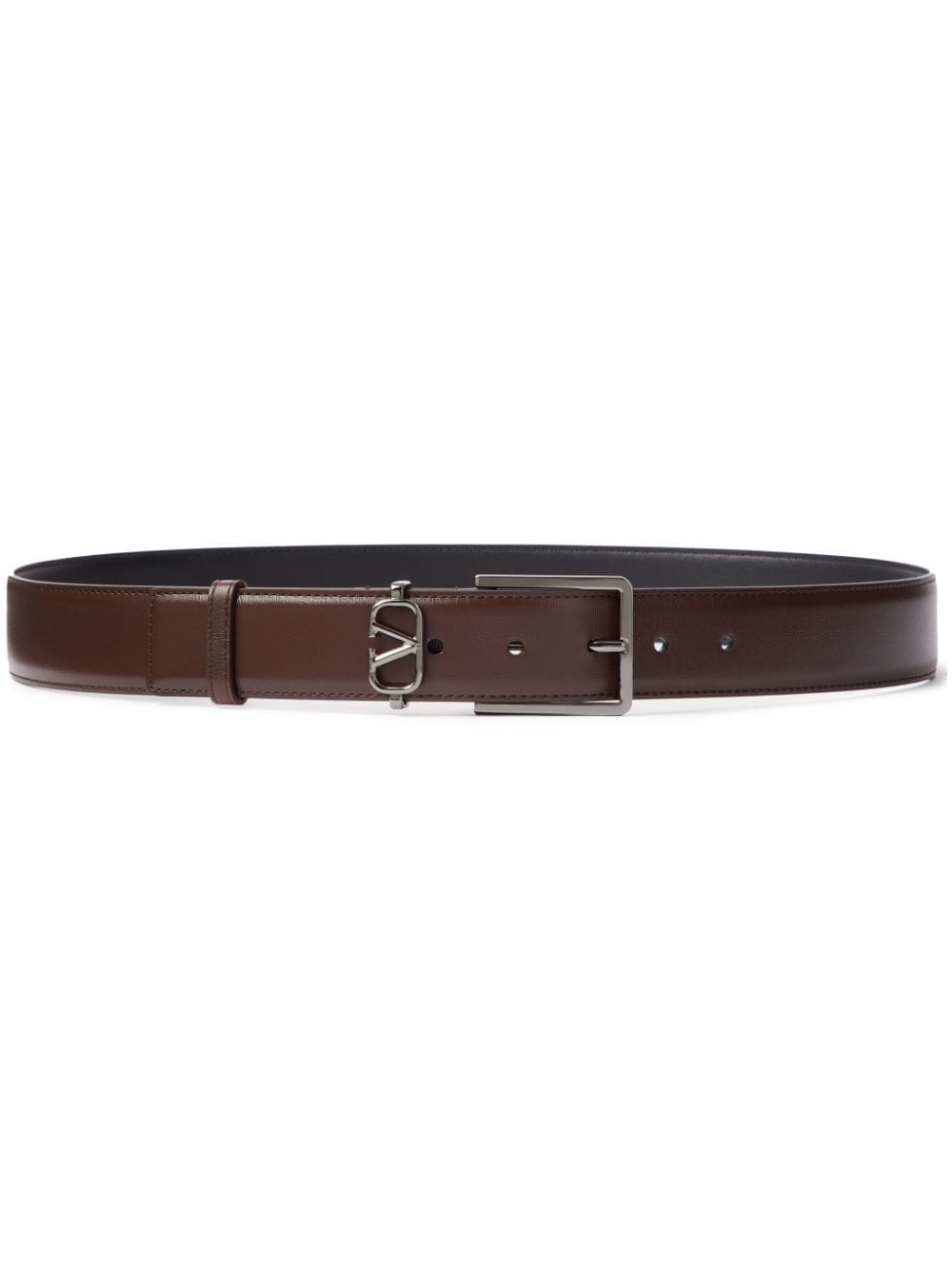 Valentino Garavani mini VLogo Signature leather belt - Brown von Valentino Garavani