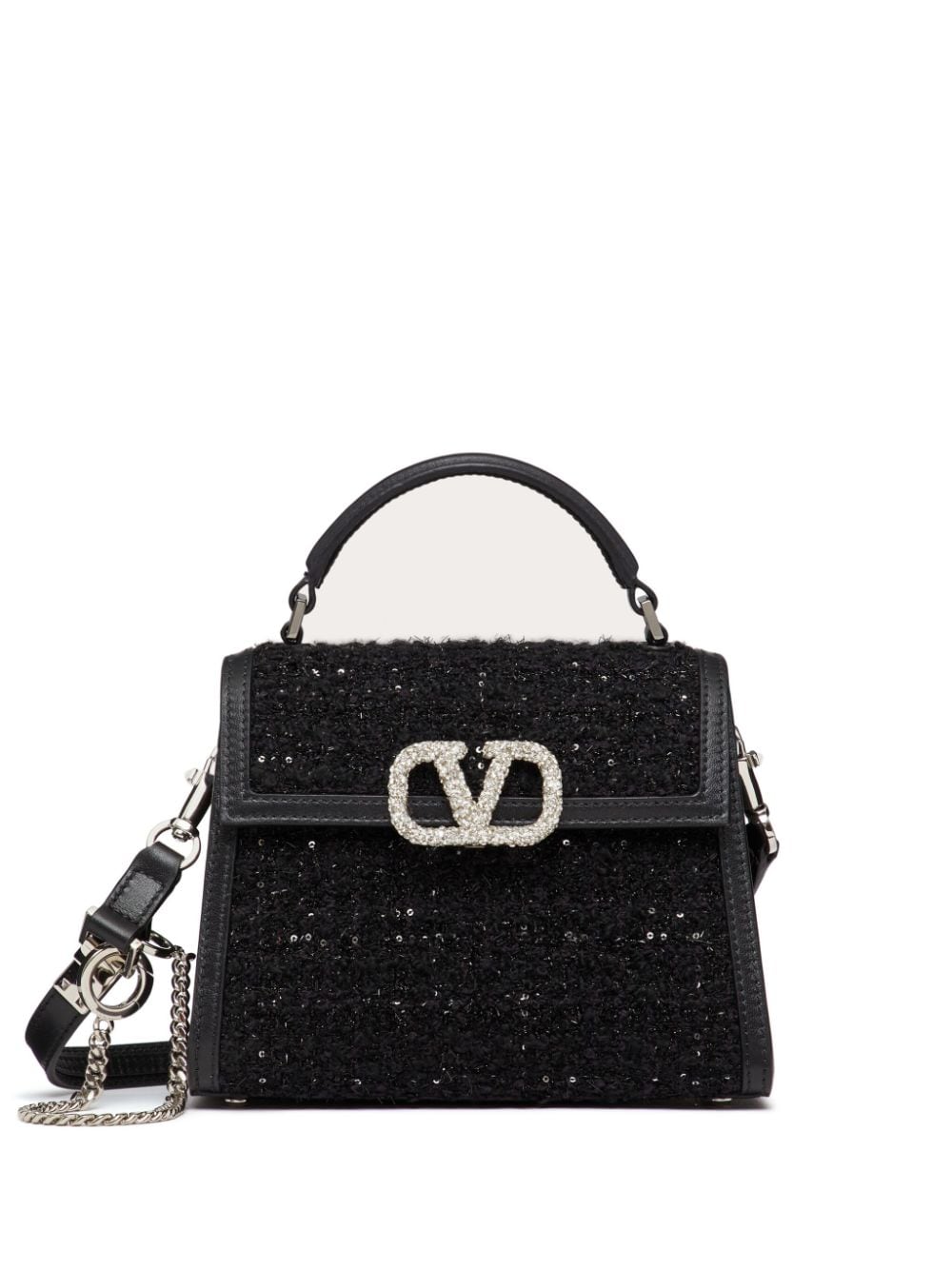 Valentino Garavani mini VSling tweed handbag - Black von Valentino Garavani