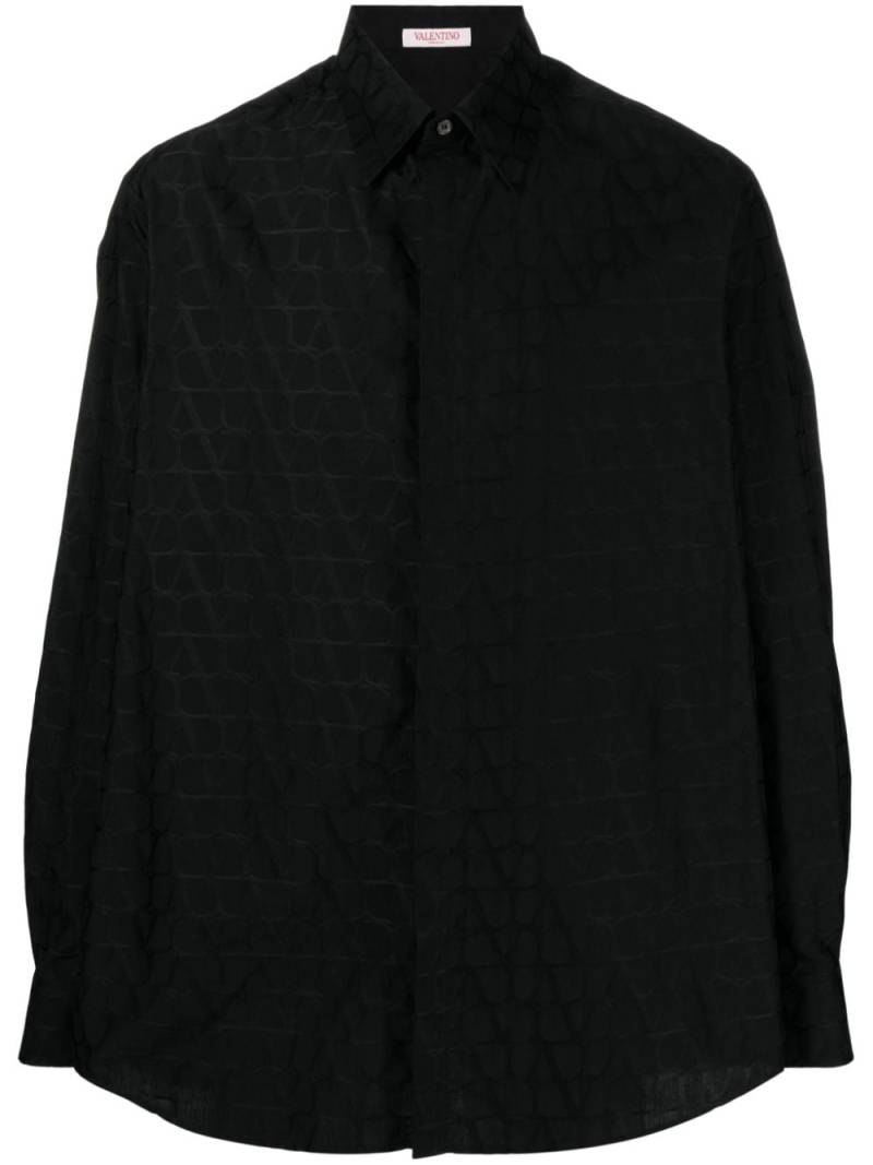 Valentino Garavani monogram-jacquard cotton shirt - Black von Valentino Garavani