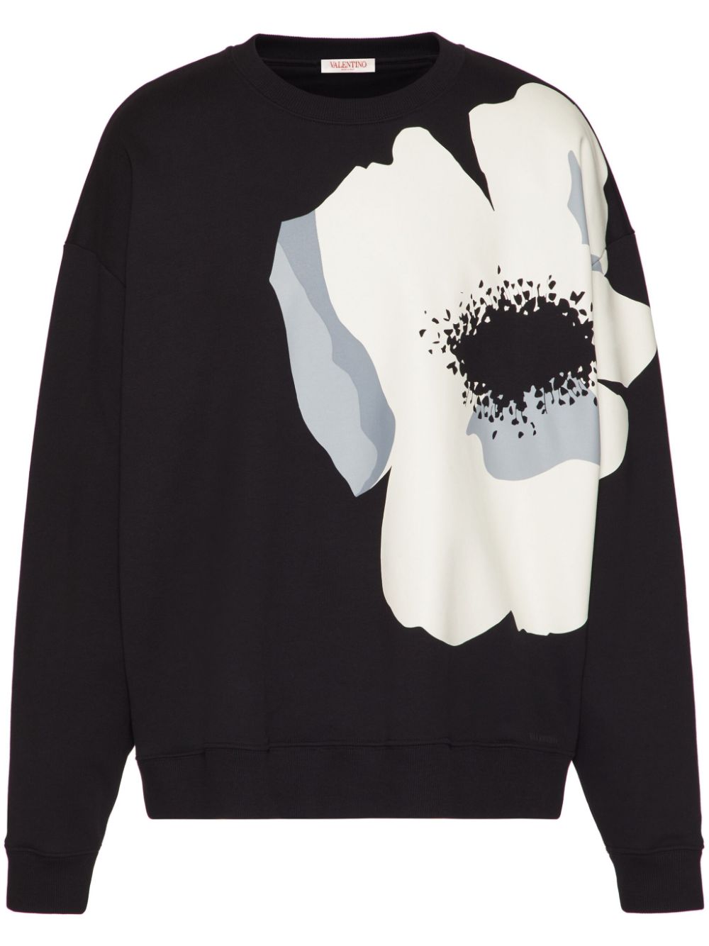 Valentino Garavani Flower Portrait-print cotton sweatshirt - Black von Valentino Garavani