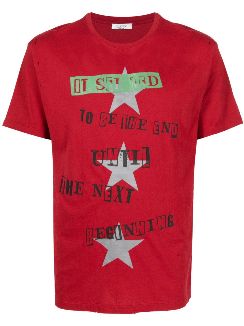 Valentino Garavani slogan-print cotton T-shirt - Red von Valentino Garavani