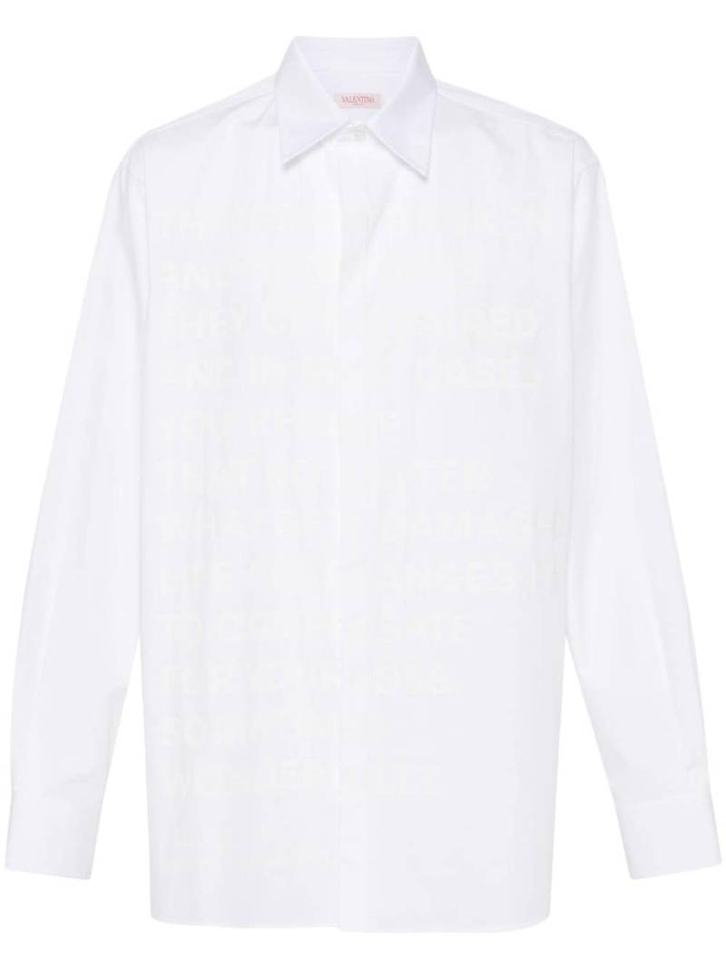 Valentino Garavani slogan-print cotton shirt - White von Valentino Garavani