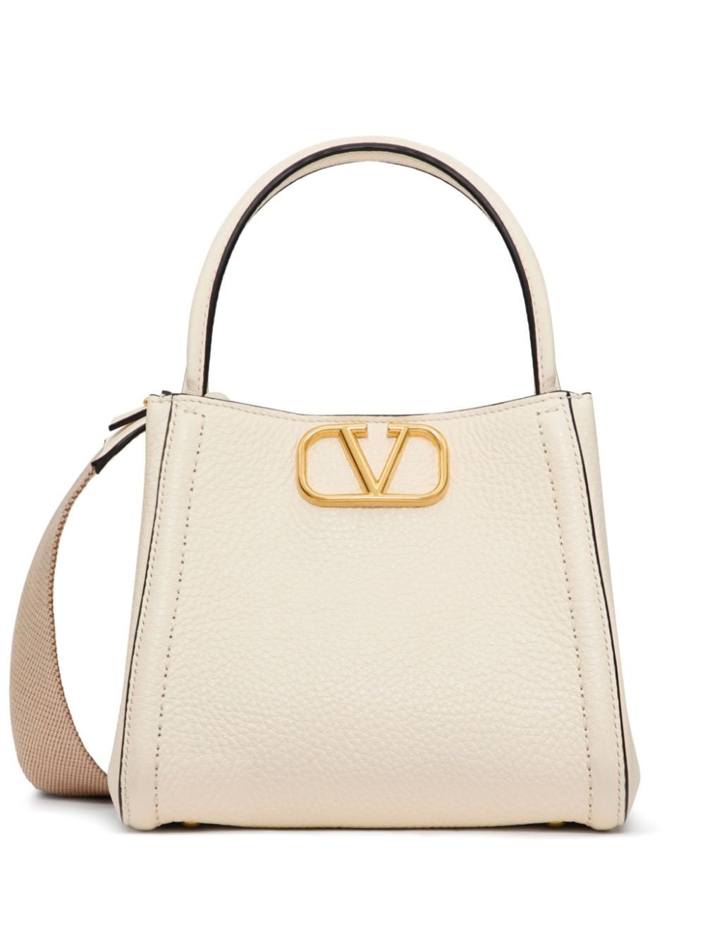 Valentino Garavani small Alltime leather tote bag - Neutrals von Valentino Garavani