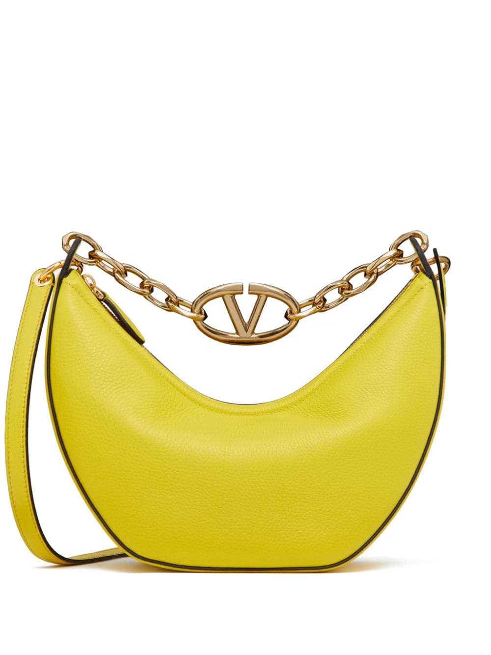 Valentino Garavani small VLogo Moon leather shoulder bag - Yellow von Valentino Garavani