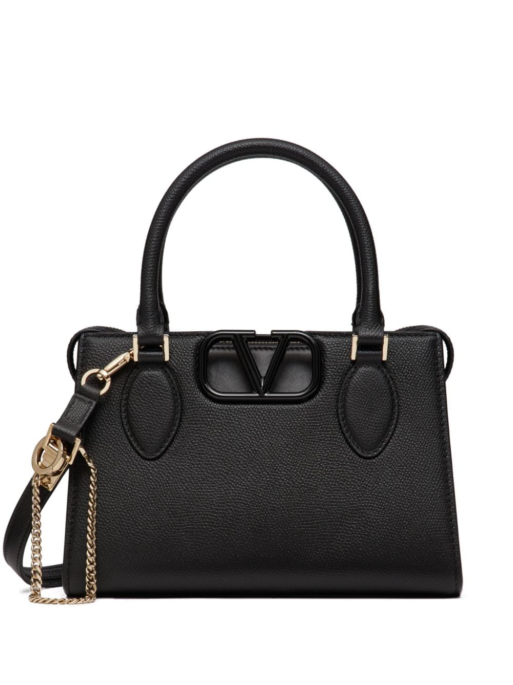 Valentino Garavani small VSling leather top-handle bag - Black von Valentino Garavani