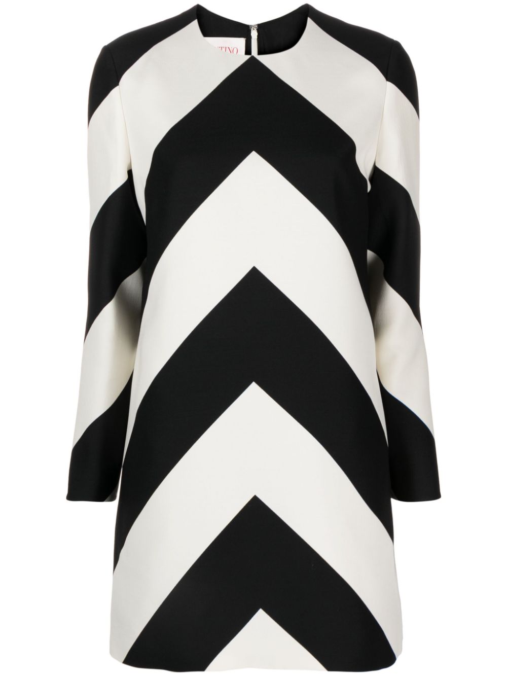 Valentino Garavani stripe-print silk minidress - White von Valentino Garavani