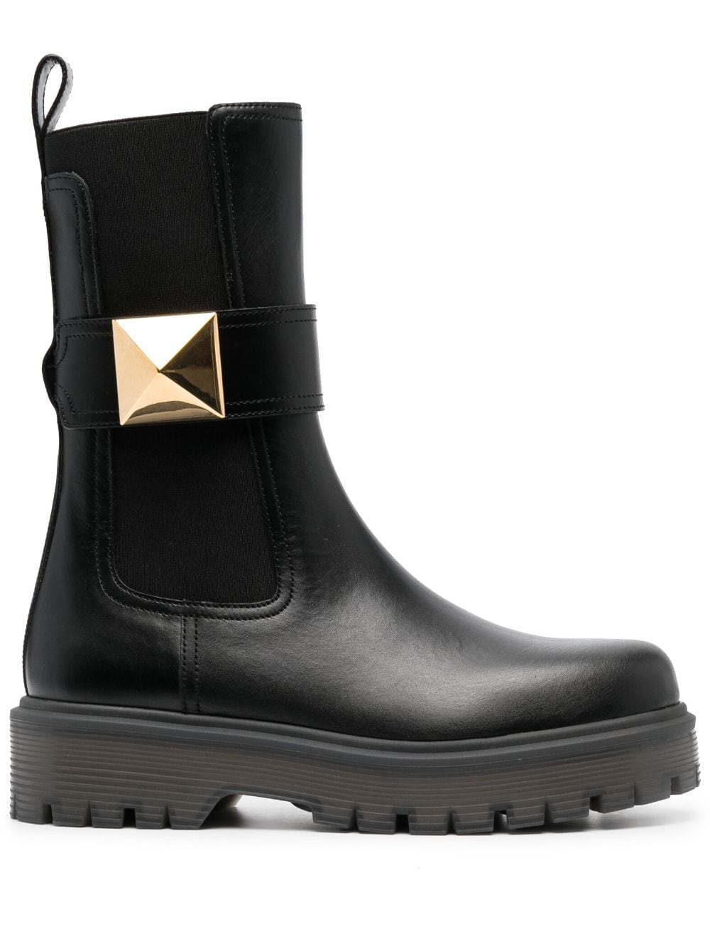Valentino Garavani stud-embellished leather boots - Black von Valentino Garavani