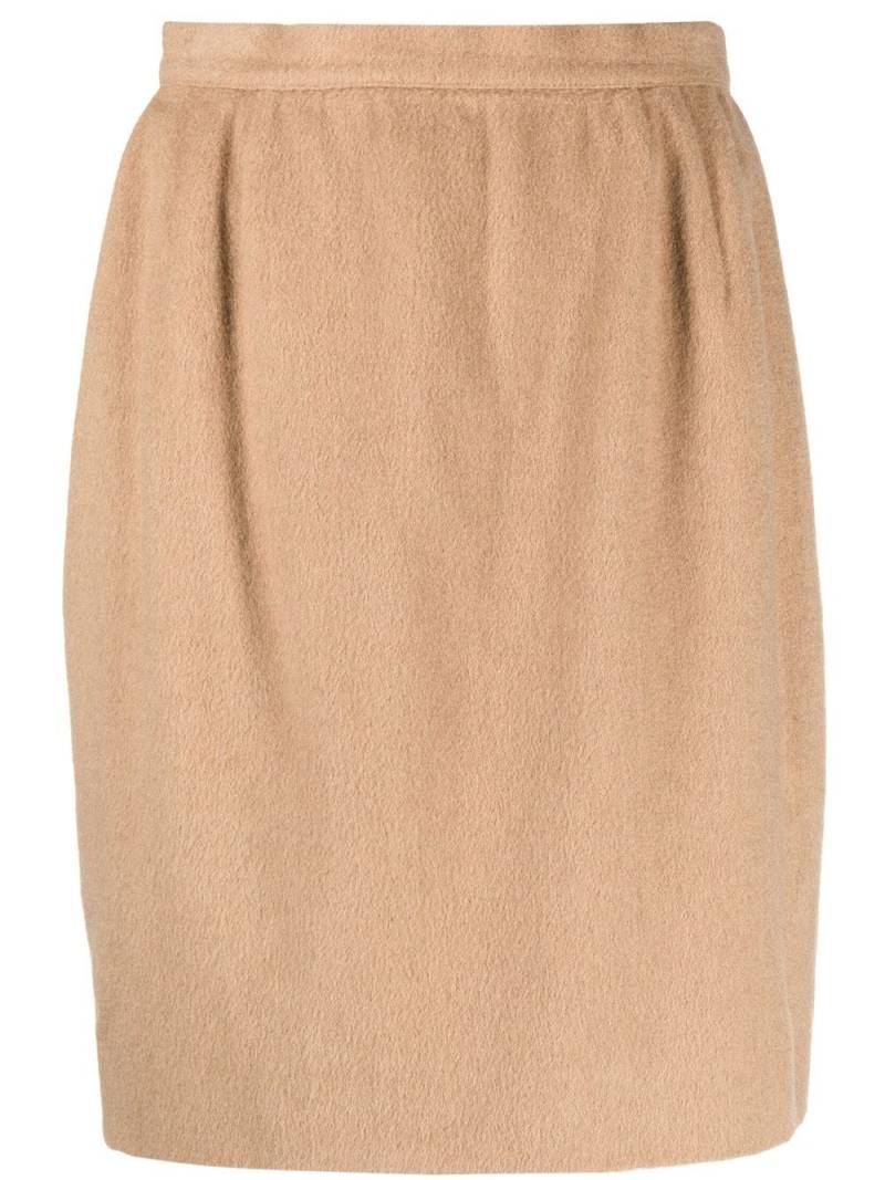 Valentino Garavani Pre-Owned 1980s gathered detailing pencil skirt - Neutrals von Valentino Garavani Pre-Owned