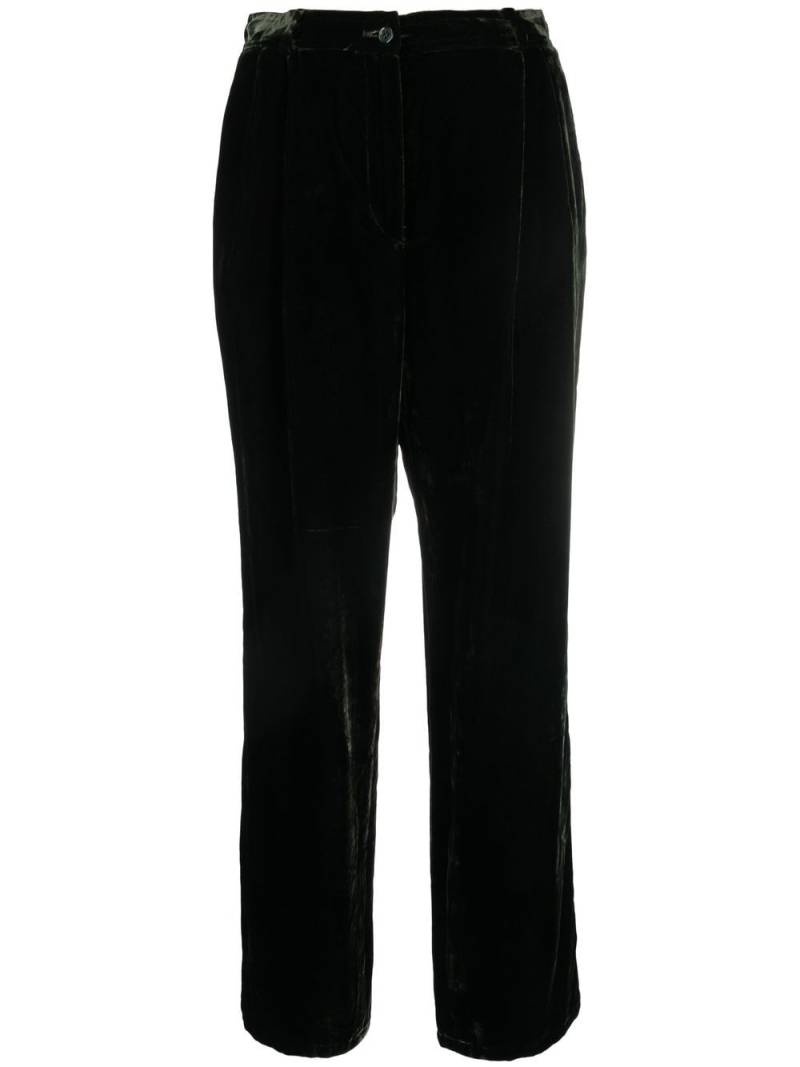 Valentino Garavani Pre-Owned 1980s straight-legged velvet trousers - Green von Valentino Garavani Pre-Owned