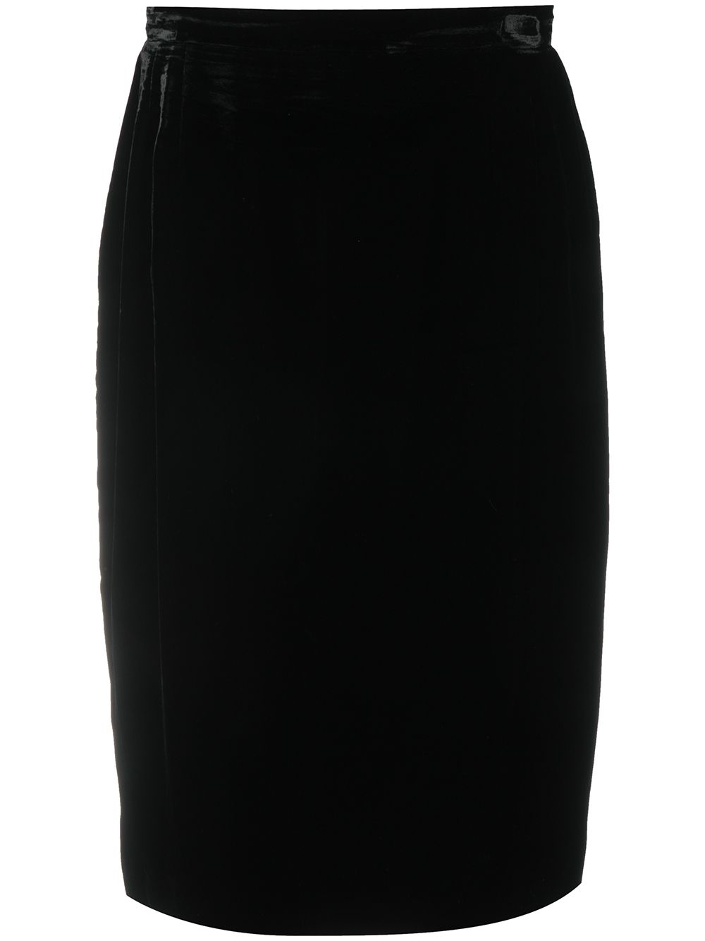 Valentino Garavani Pre-Owned 1980s velvet effect straight-fit skirt - Black von Valentino Garavani Pre-Owned