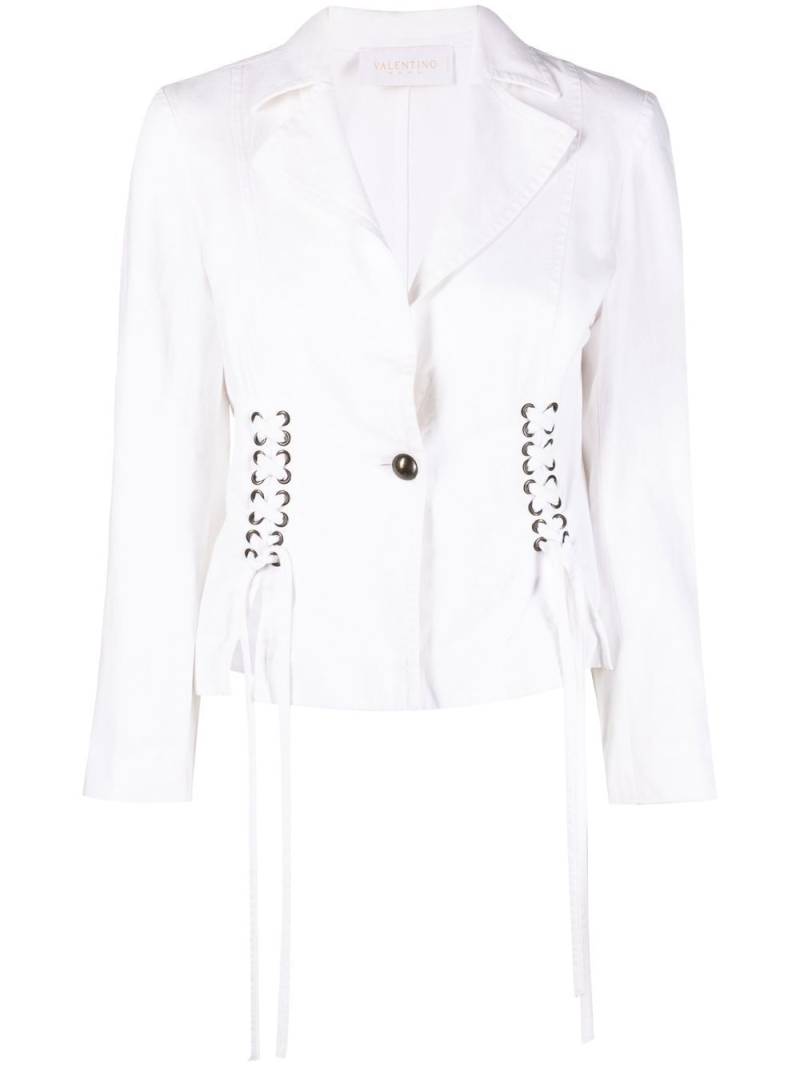 Valentino Garavani Pre-Owned 2000s lace-up detailing jacket - White von Valentino Garavani Pre-Owned