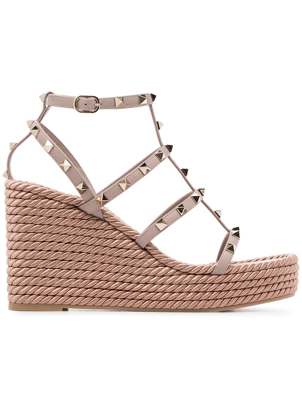 Valentino Garavani Rockstud 95mm caged wedge sandals - Pink von Valentino Garavani