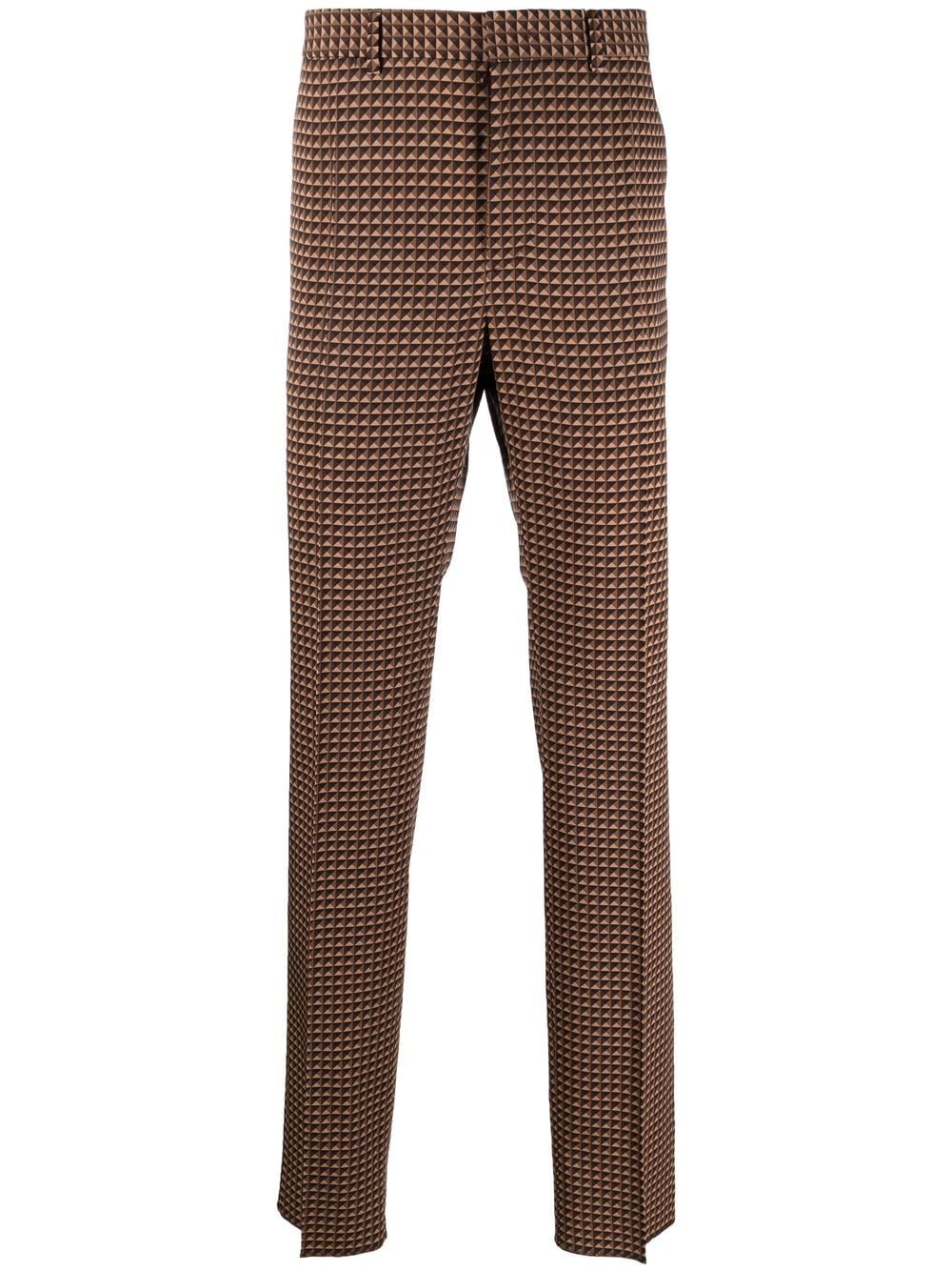 Valentino Garavani Ministud-print tailored trousers - Brown von Valentino Garavani